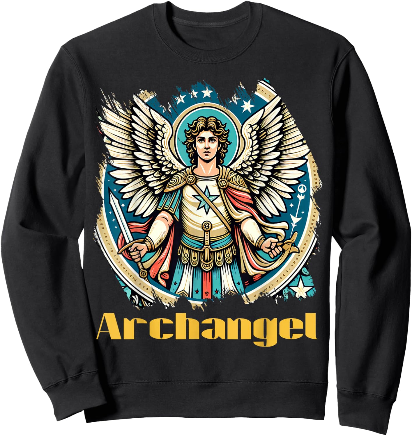Archangel Costume Saint Michael Christian Angel Saint Patron Sweatshirt - Sweatshirt | Black