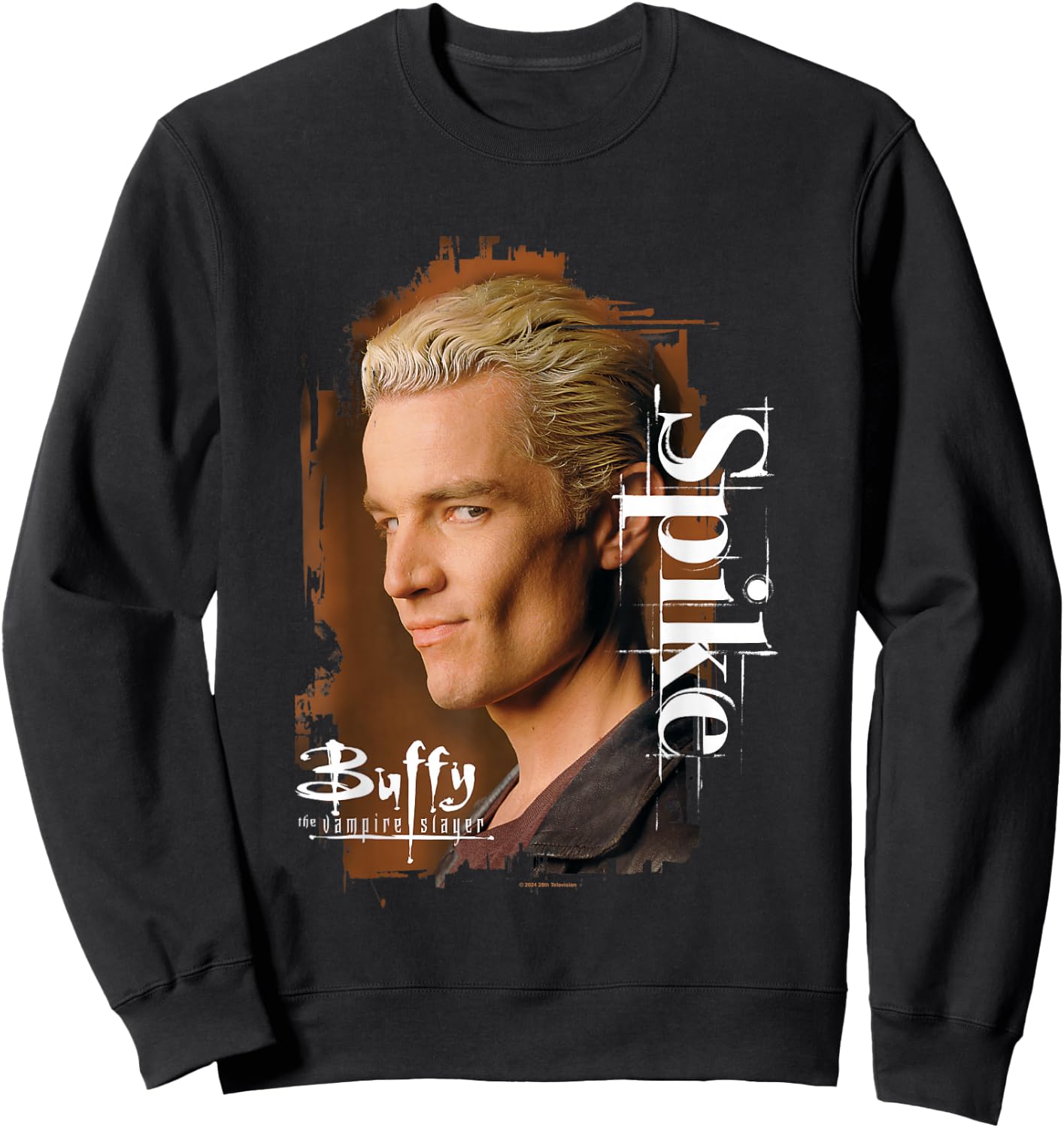 Buffy The Vampire Slayer Spike Face Closeup Vintage Poster Sweatshirt - Sweatshirt | Black