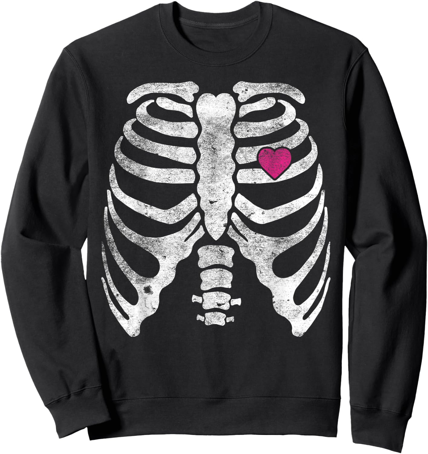 Skeleton Heart Rib Cage X-Ray Adult Kids Funny Halloween Sweatshirt - Sweatshirt | Black