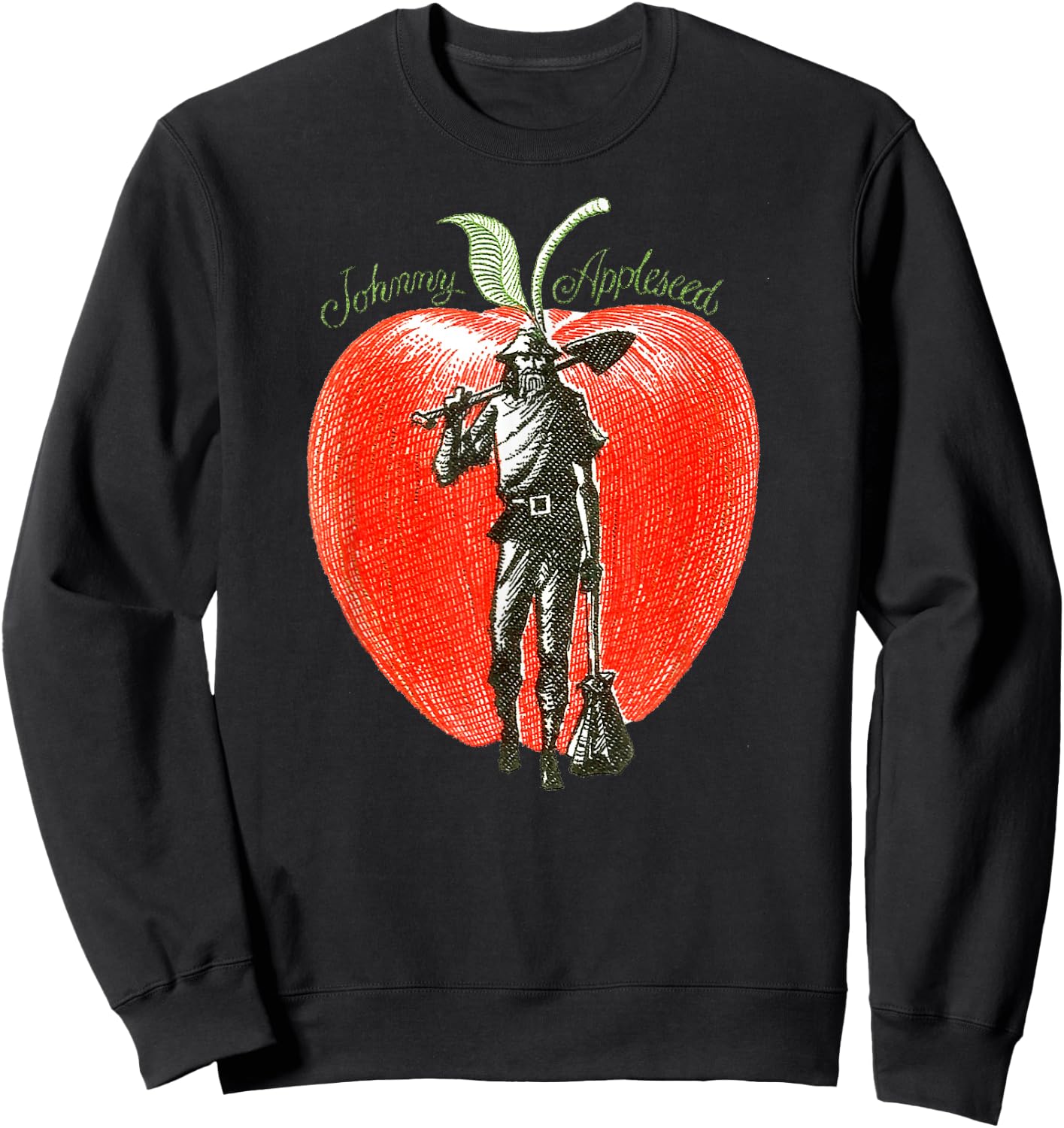 Retro Art Johnny Appleseed Sweatshirt - Sweatshirt | Black