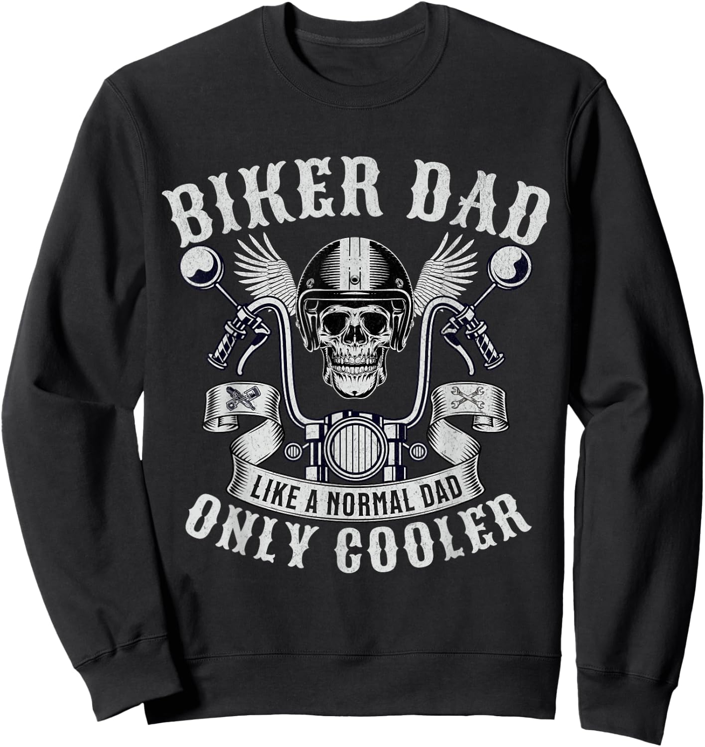 Biker Dad Motorcycle Father Rider Biker Dad Father's Day Sweatshirt - Sweatshirt | Black