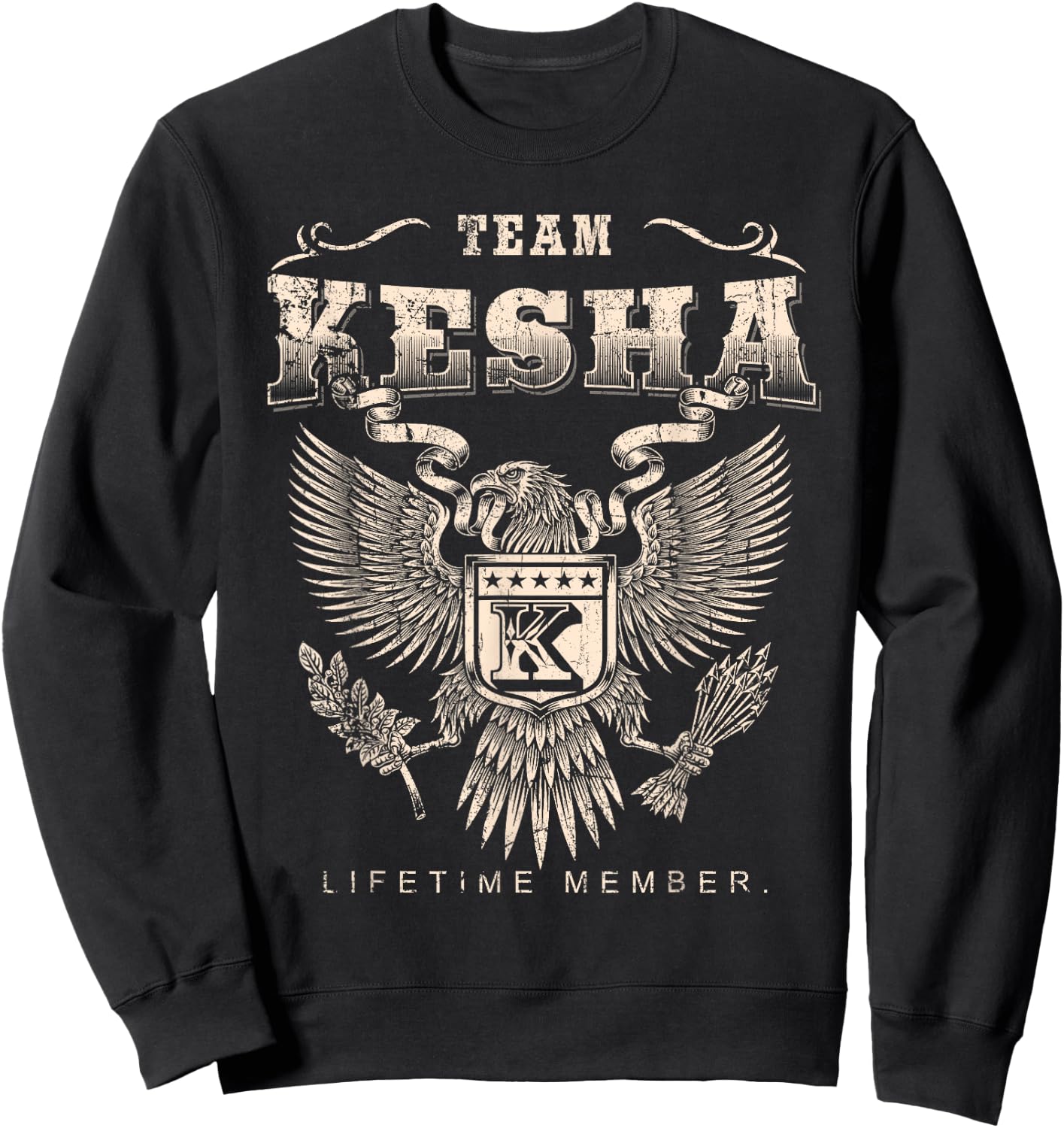Team Kesha Lifetime Member - Kesha Name Sweatshirt - Sweatshirt | Black