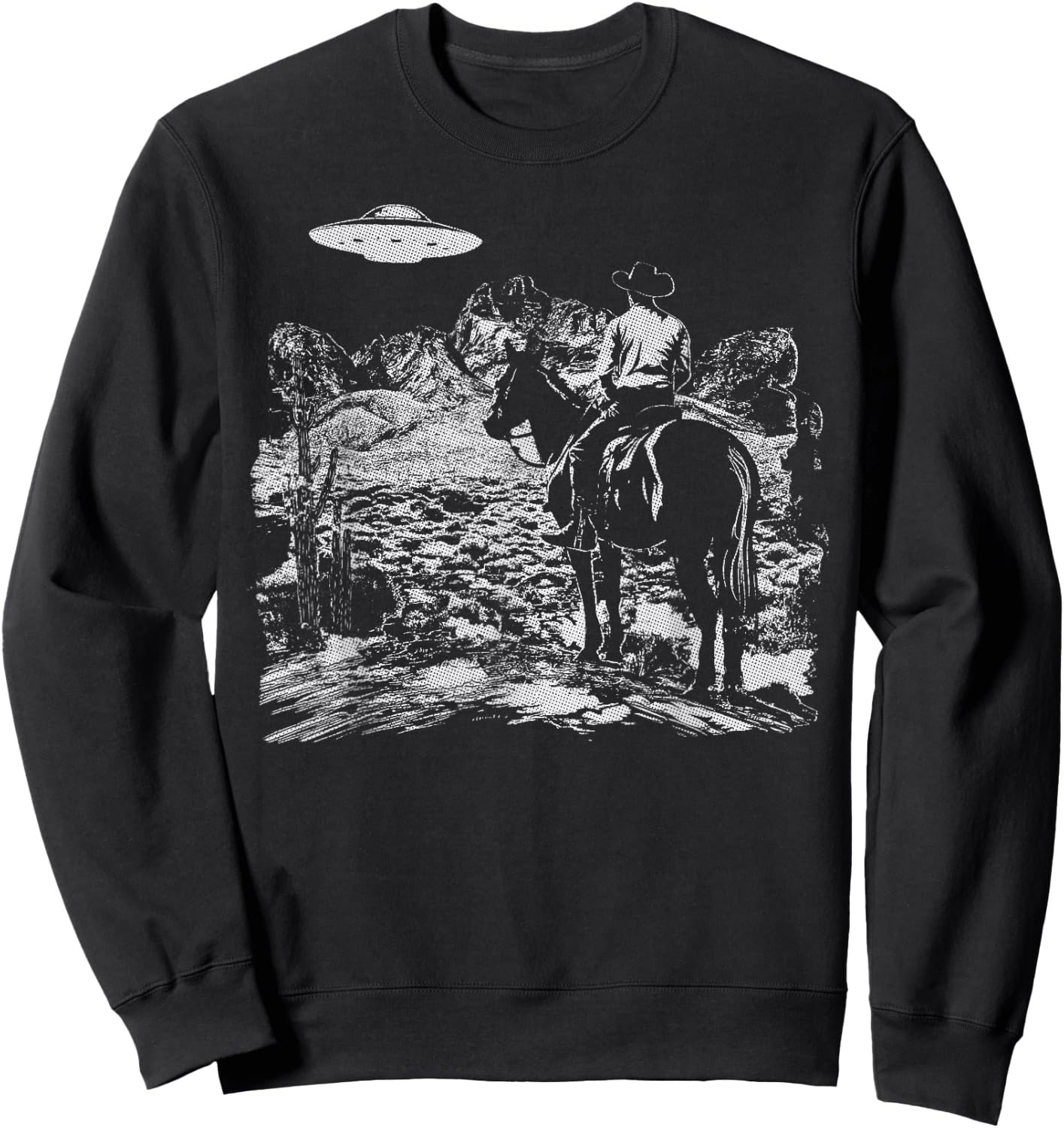 Cowboy UFO Howdy Partner Cowgirl Western Country Sweatshirt - Sweatshirt | Black