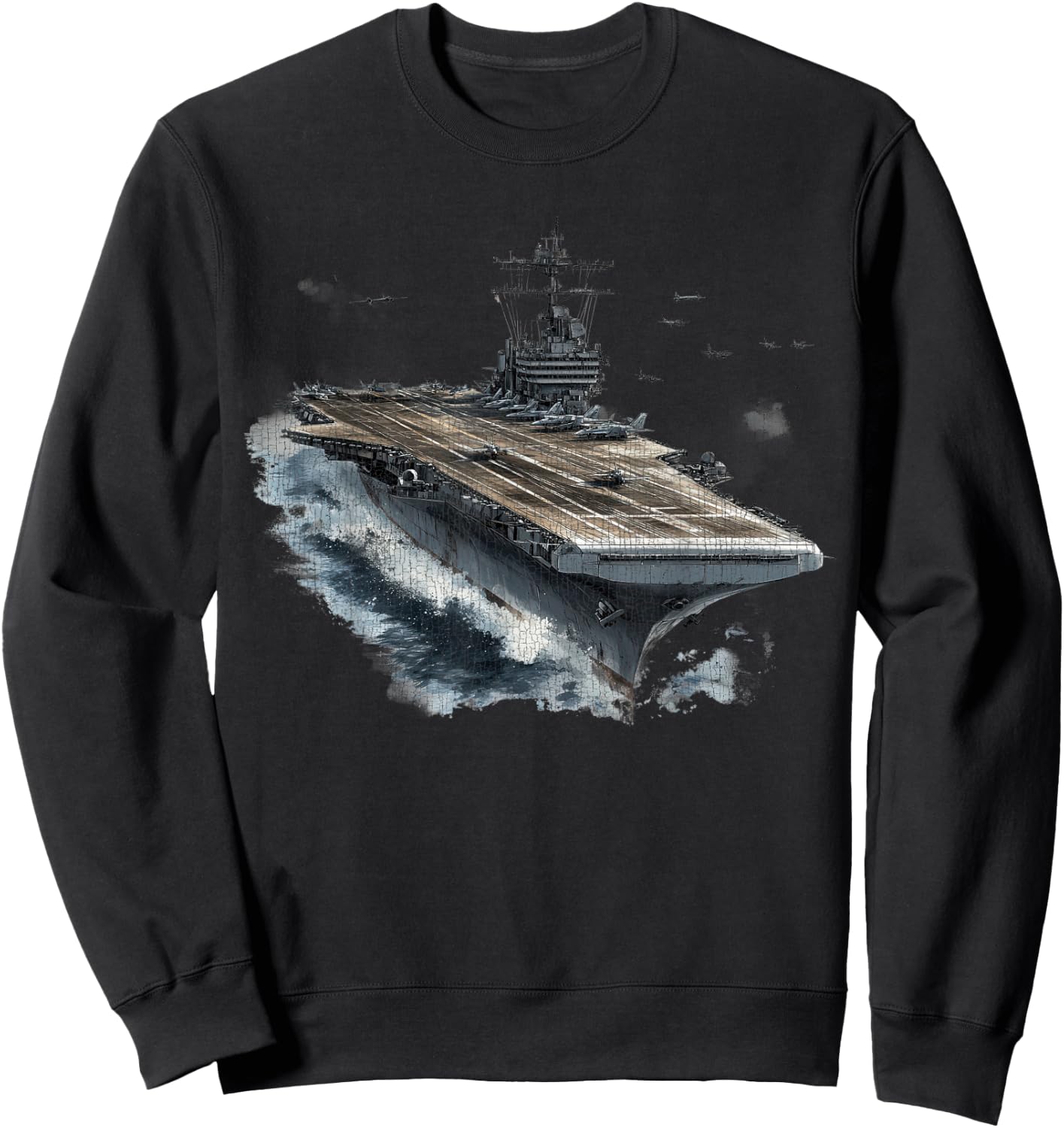 Aircraft Carrier Flat-Top Naval Warfare Sweatshirt - Sweatshirt | Black