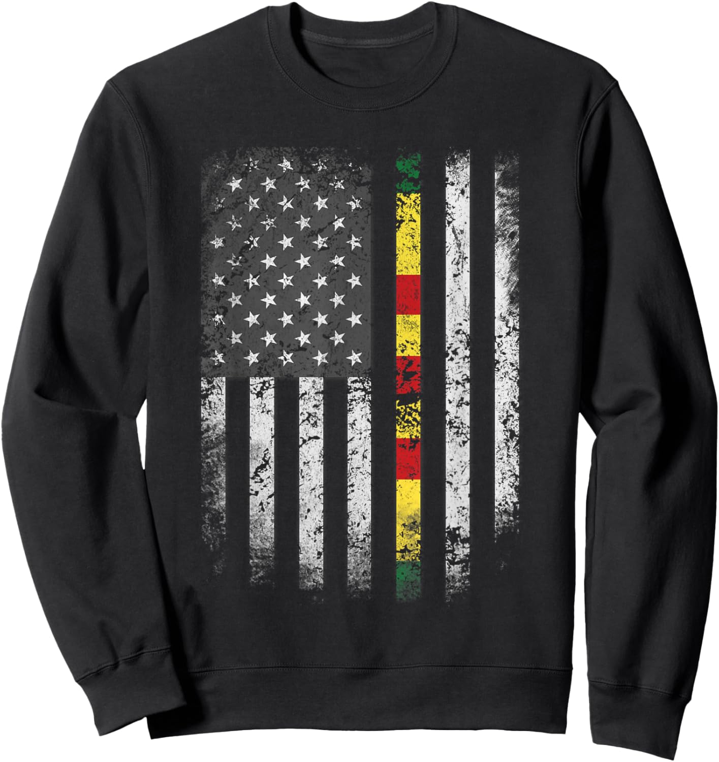 Proud Vietnam Veteran Shirt US Flag Ribbon Father Gift Sweatshirt - Sweatshirt | Black