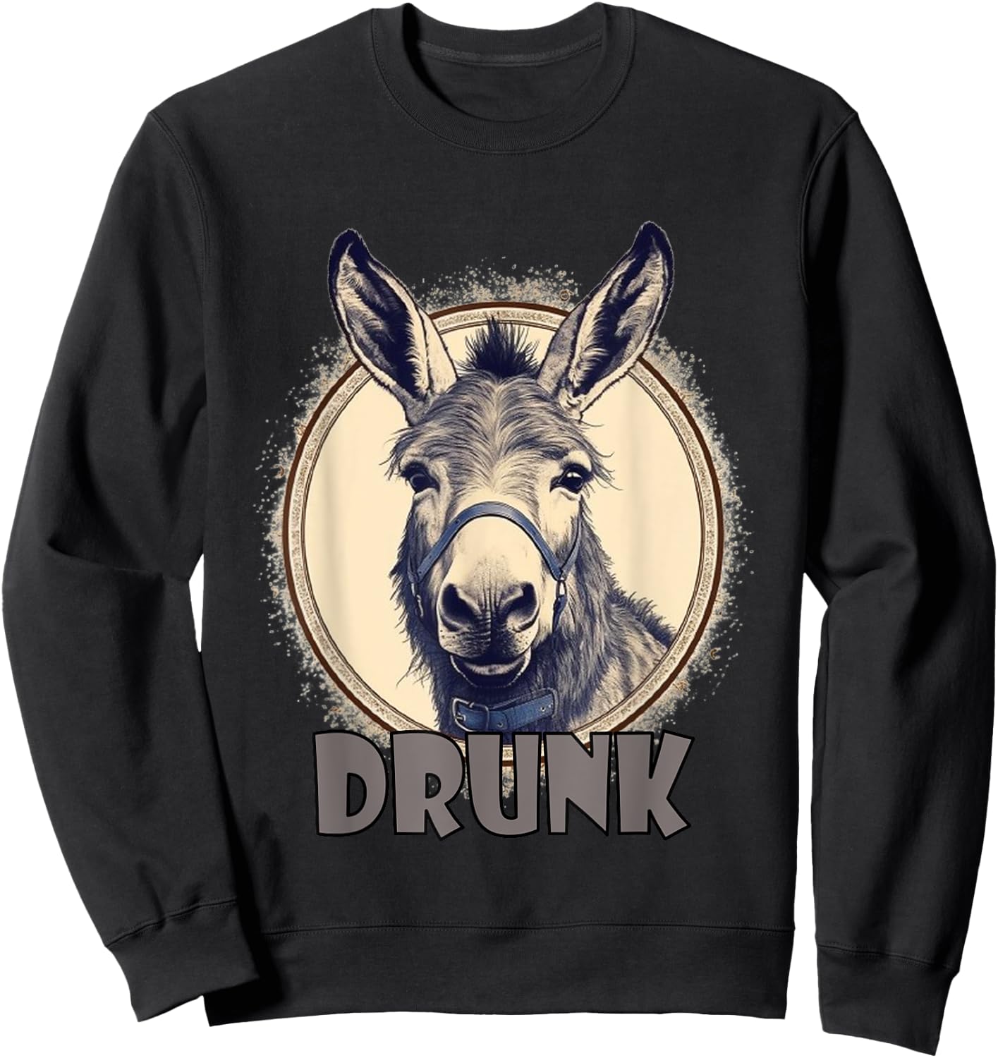 Funny Drunk Donkey Alcoholic Ass Sweatshirt - Sweatshirt | Black