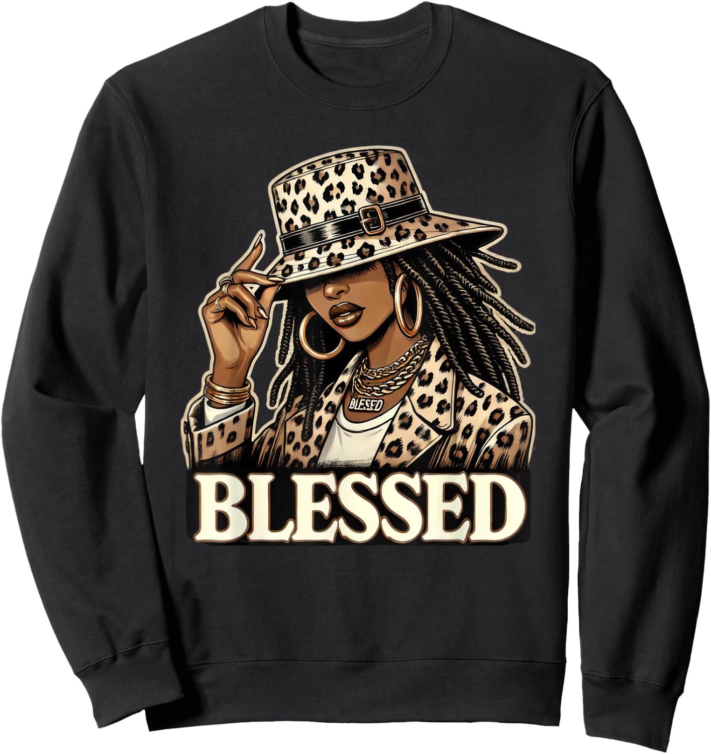 Blessed Black Cowgirl Western Swag African Christian Woman Sweatshirt - Sweatshirt | Black