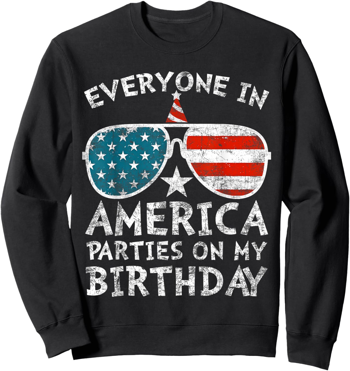 4th of July Birthday Party Boy Girl Fourth of July Sweatshirt - Sweatshirt | Black