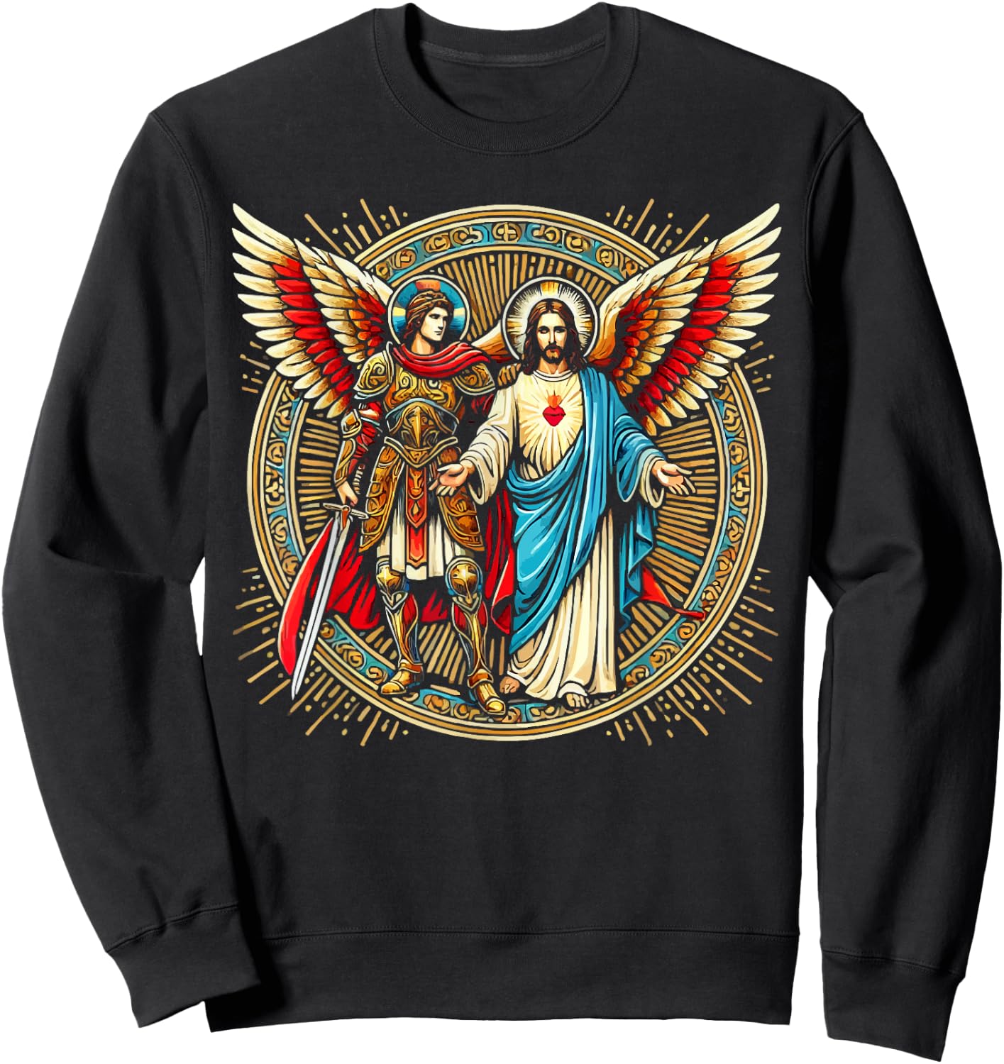 Archangel Gabriel Catholic Christianity Guardian Angel Sweatshirt - Sweatshirt | Black