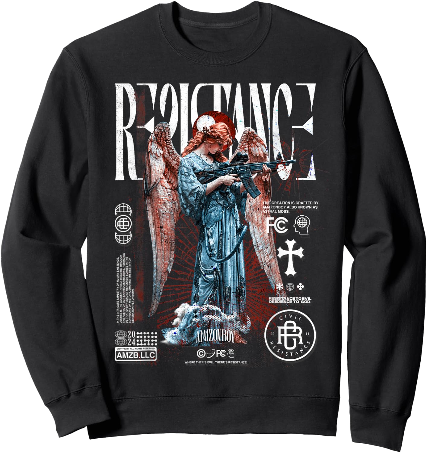 Civil Resistance - Luxury Streetwear Urban Fashion Sweatshirt - Sweatshirt | Black