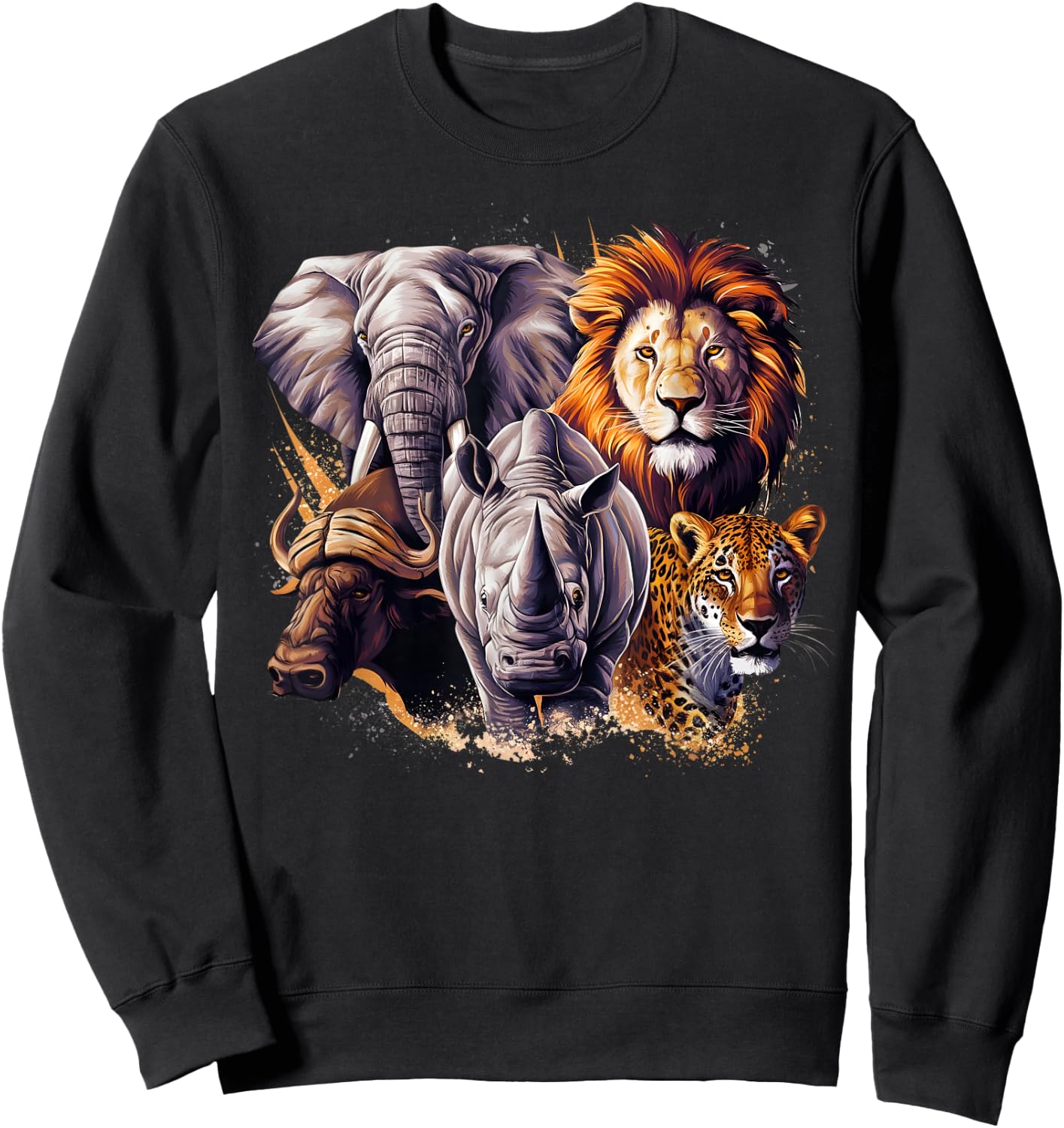 Wildlife Safari Adventure The Big Five Of South Africa Sweatshirt - Sweatshirt | Black
