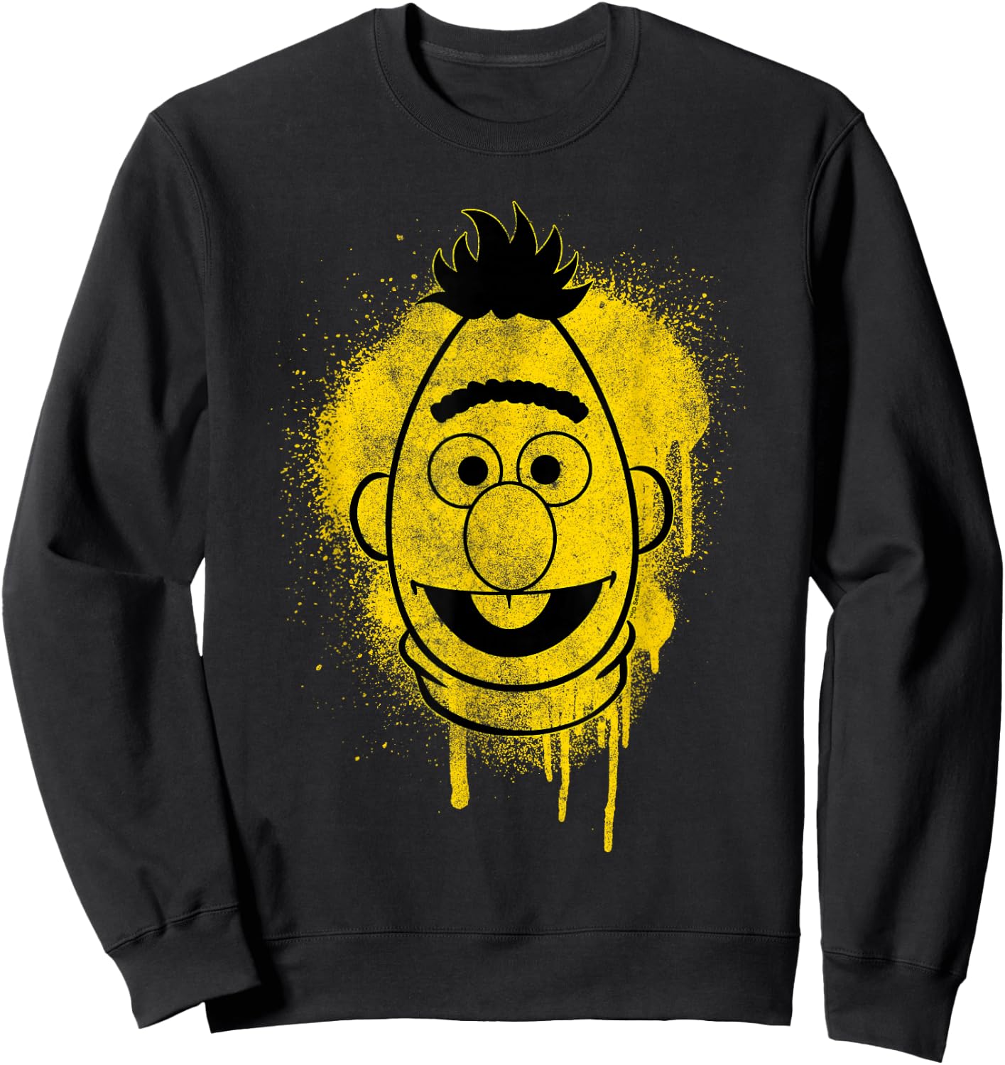 Sesame Street Bert Graffiti Spray Face Halloween Costume Sweatshirt - Sweatshirt | Black