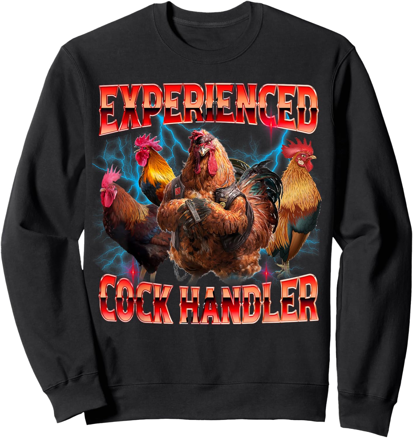 Funny Sayings For Adult Experienced cock handler Meme Dank Sweatshirt - Sweatshirt | Black