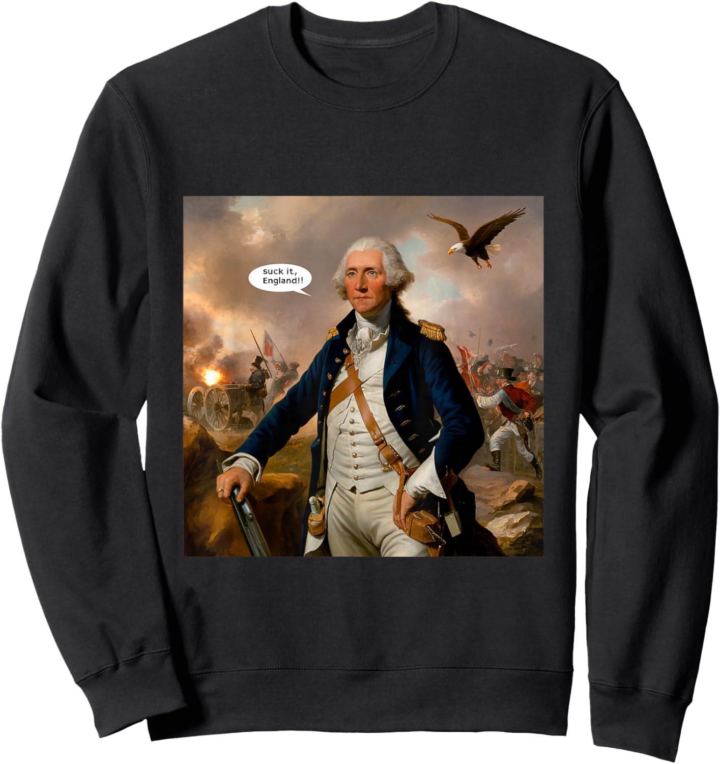 Suck It England! Funny 4th of July Independence Day Men Sweatshirt - Sweatshirt | Black