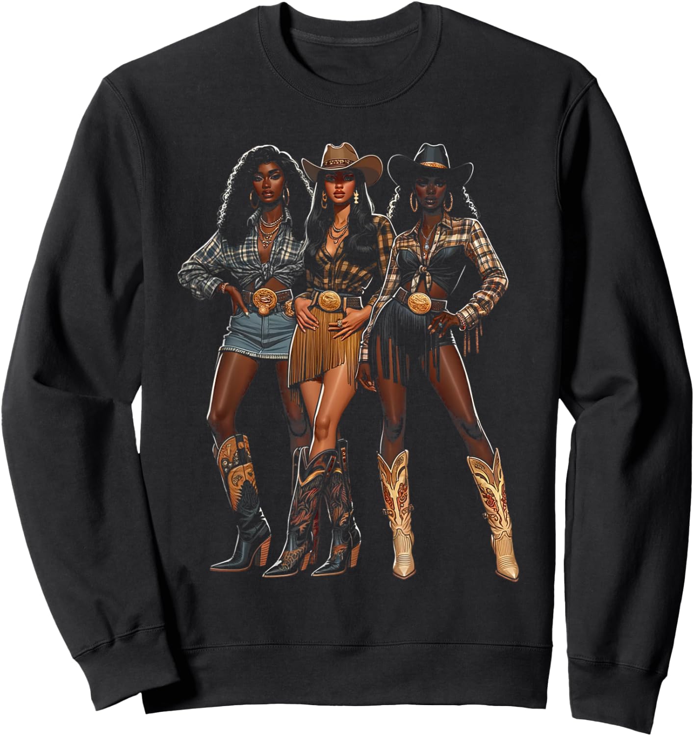 Black Cowgirl Western Rodeo Melanin Black History Texas Sweatshirt - Sweatshirt | Black