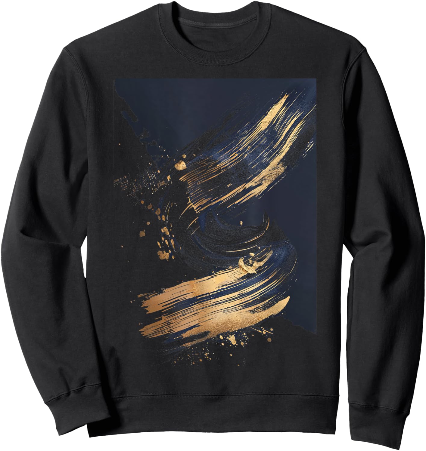 Black Brushstrokes Graphic Sweatshirt - Sweatshirt | Black