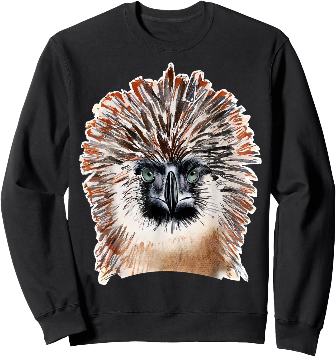 Haribon Philippine Monkey Eating Eagle Sweatshirt - Sweatshirt | Black
