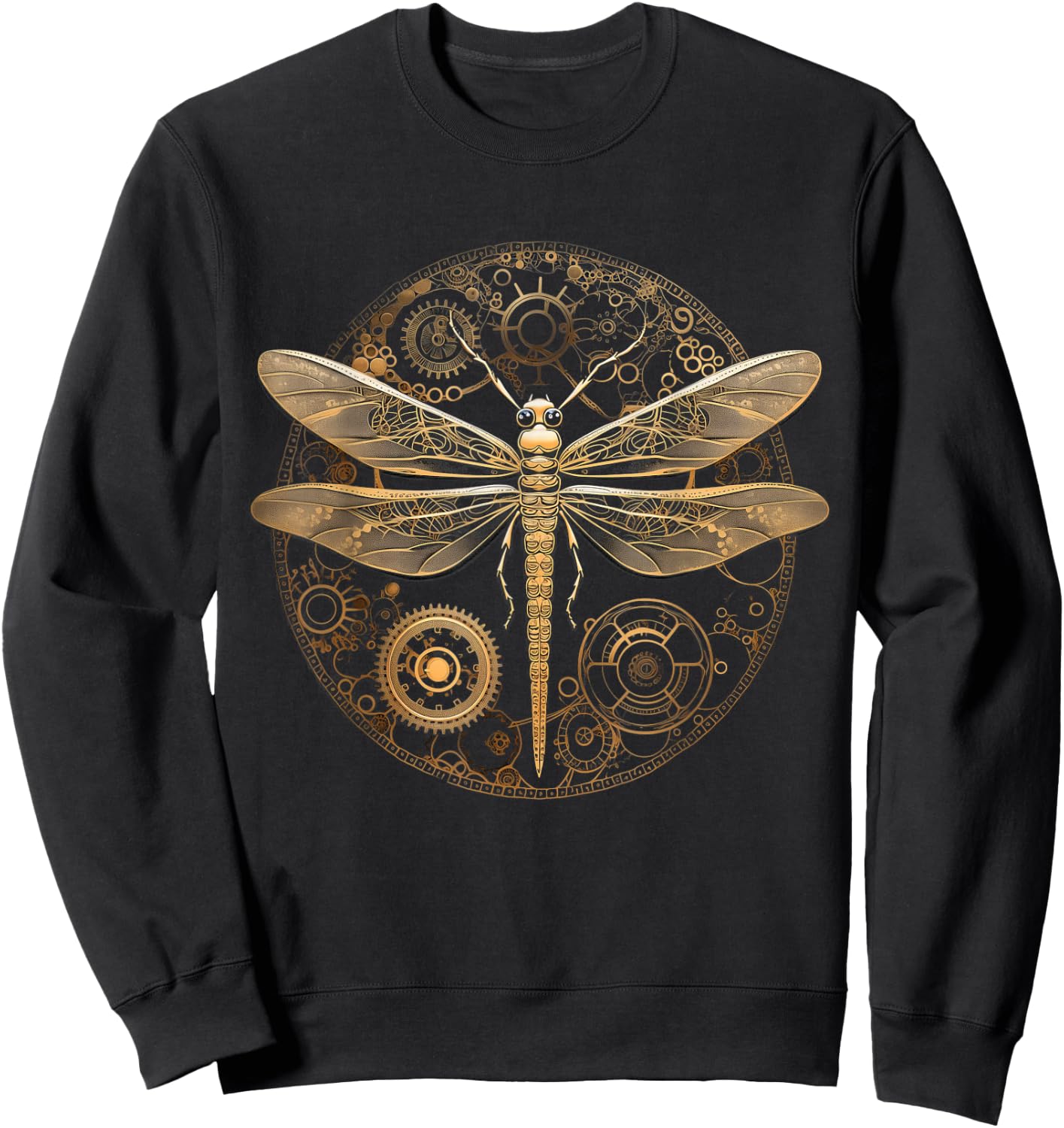 Dragonfly Steampunk Insect Art Goth Gothic Engineer Sweatshirt - Sweatshirt | Black