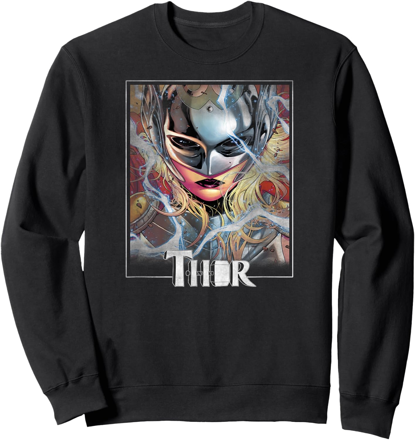 Marvel Jane Foster Mighty Thor Comic Hero Portrait Sweatshirt - Sweatshirt | Black