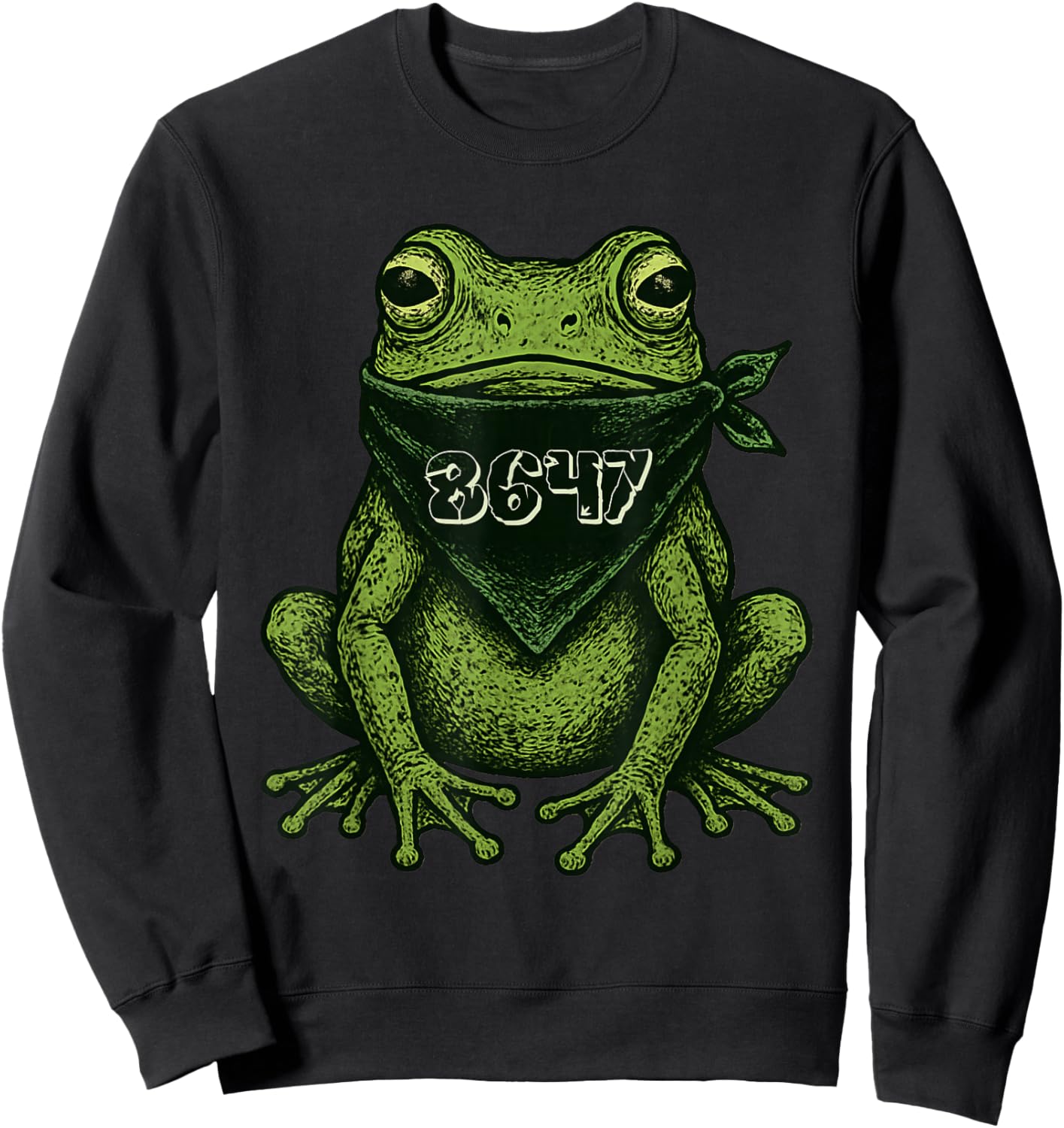 8647 Subtle Floral 86 47 Portland Frog Protest Resist Art Sweatshirt - Sweatshirt | Black