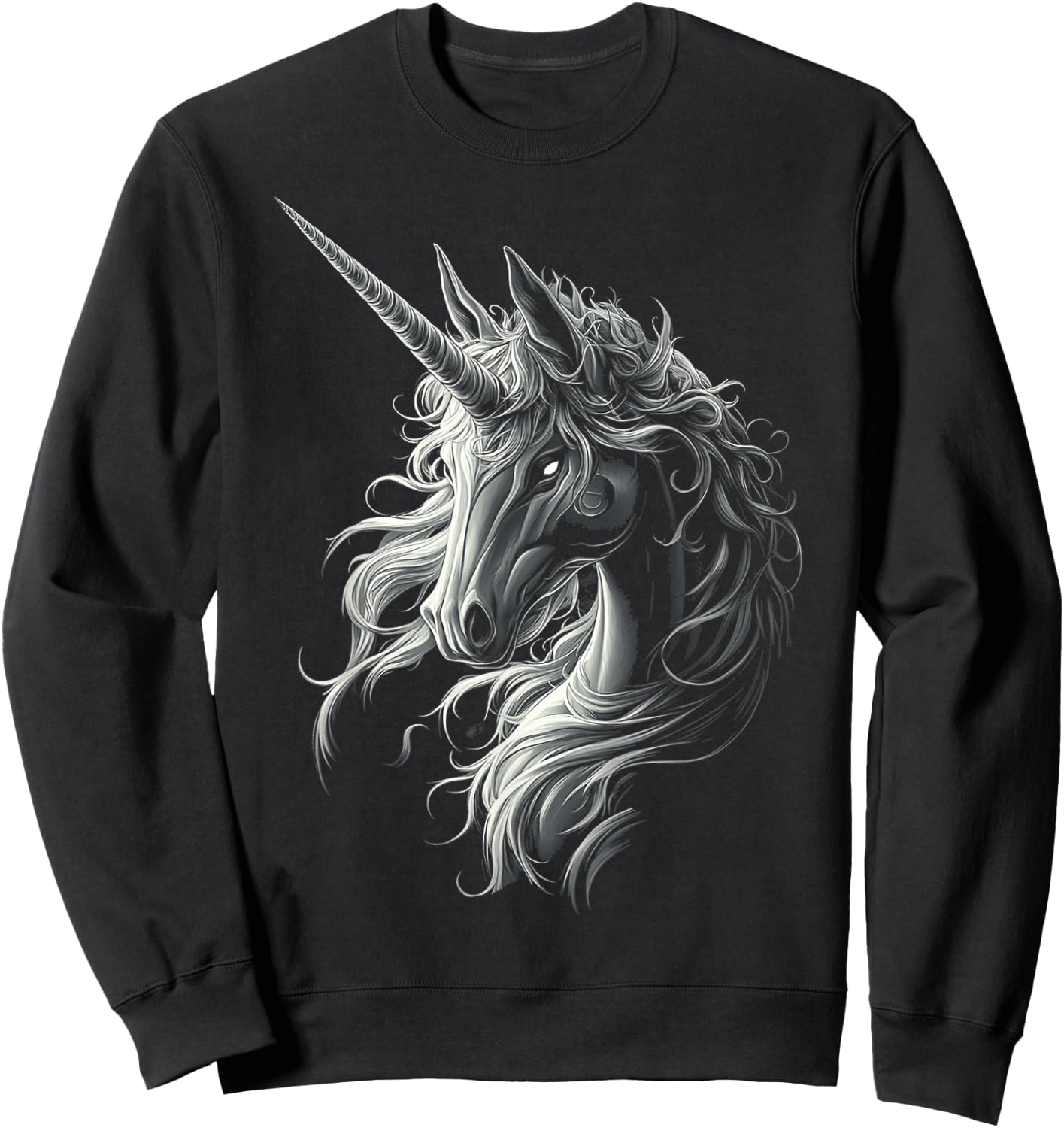 Unicorn Mythical Graphic Fantasy Art Unicorn Sweatshirt - Sweatshirt | Black