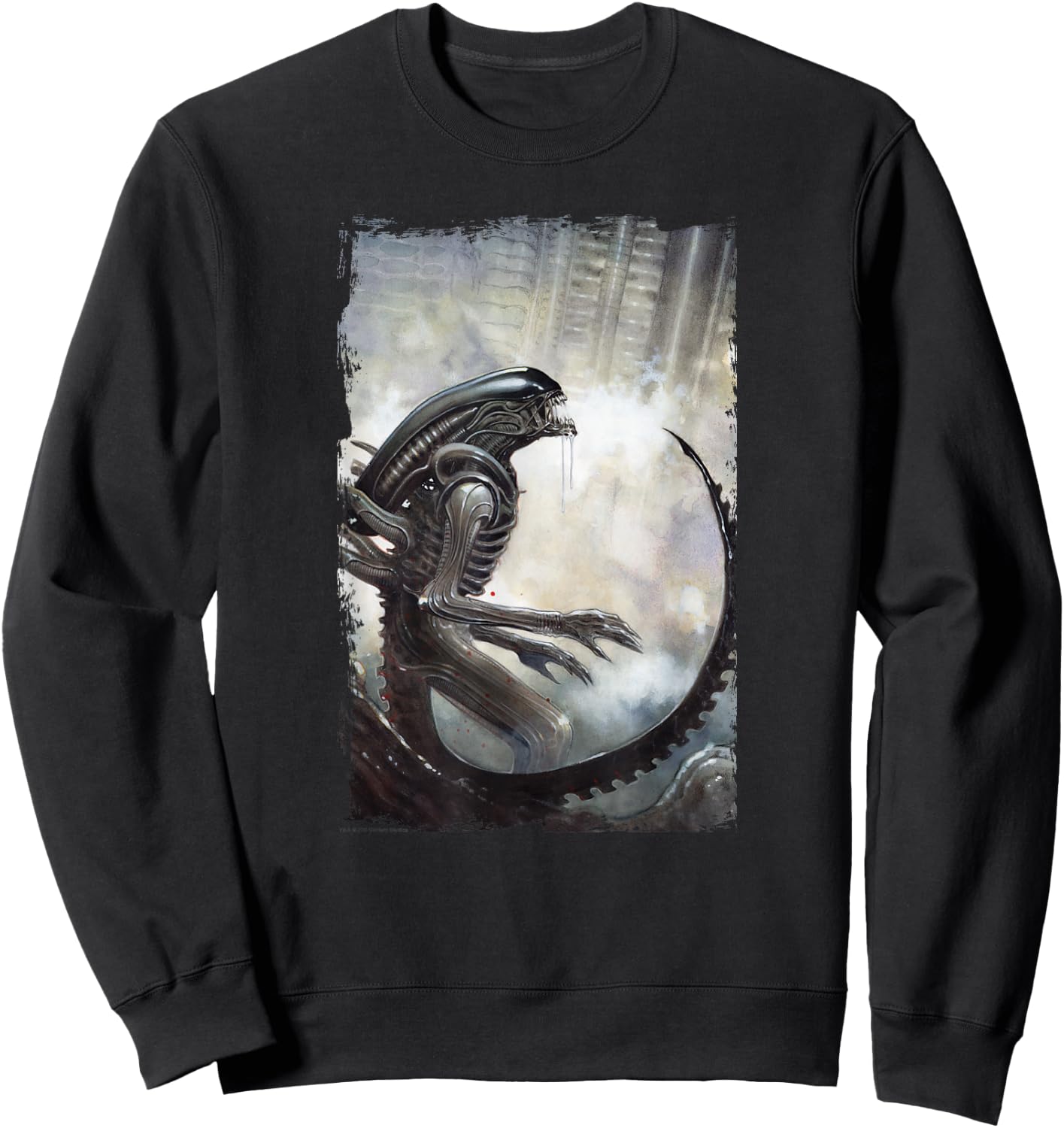 Aliens Iconic Dangerous Xenomorph Big Chest Retro Poster Sweatshirt - Sweatshirt | Black