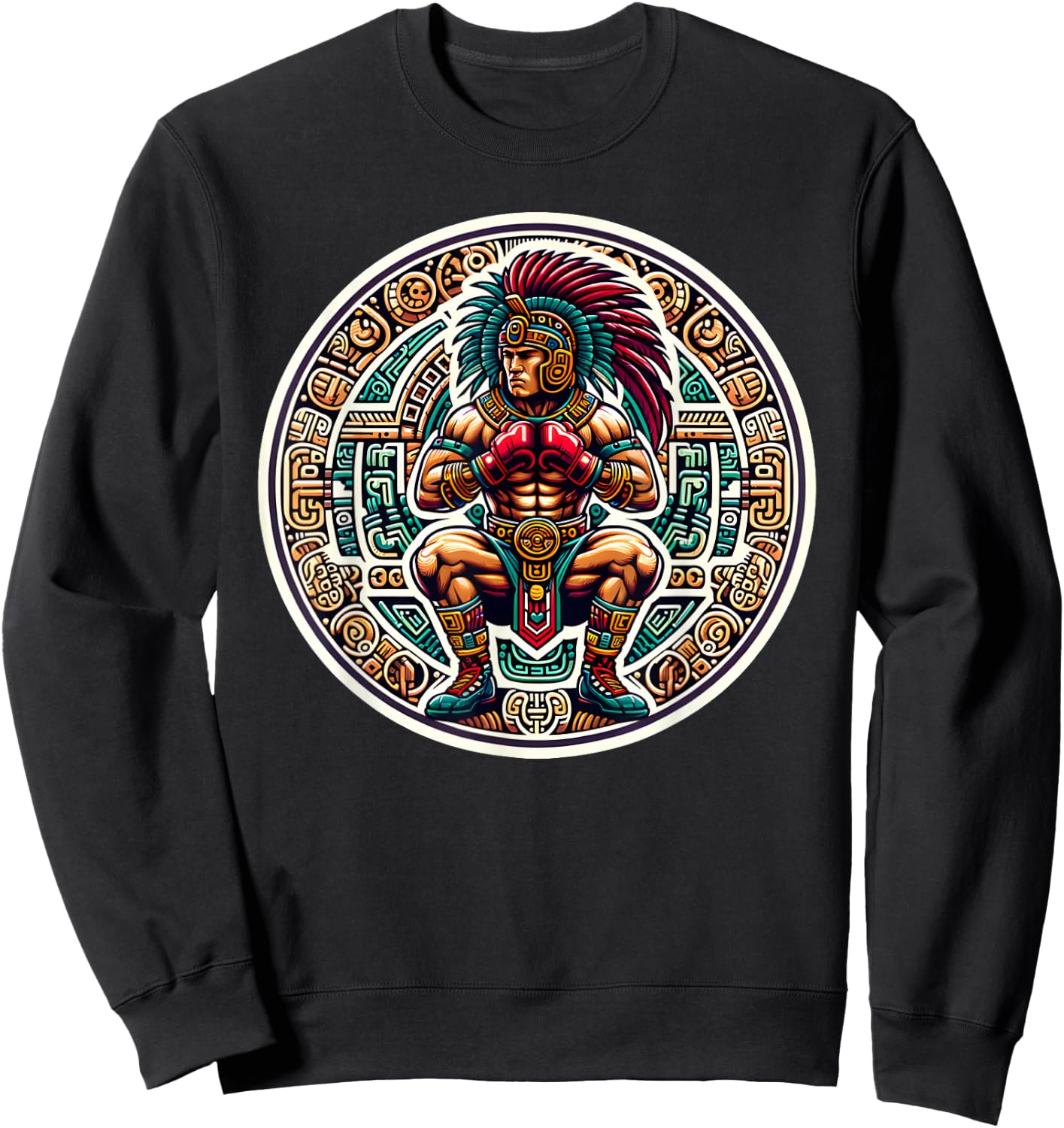 Boxing Mexico Funny Mexican Vintage Style Boxing flag Mexico Sweatshirt - Sweatshirt | Black