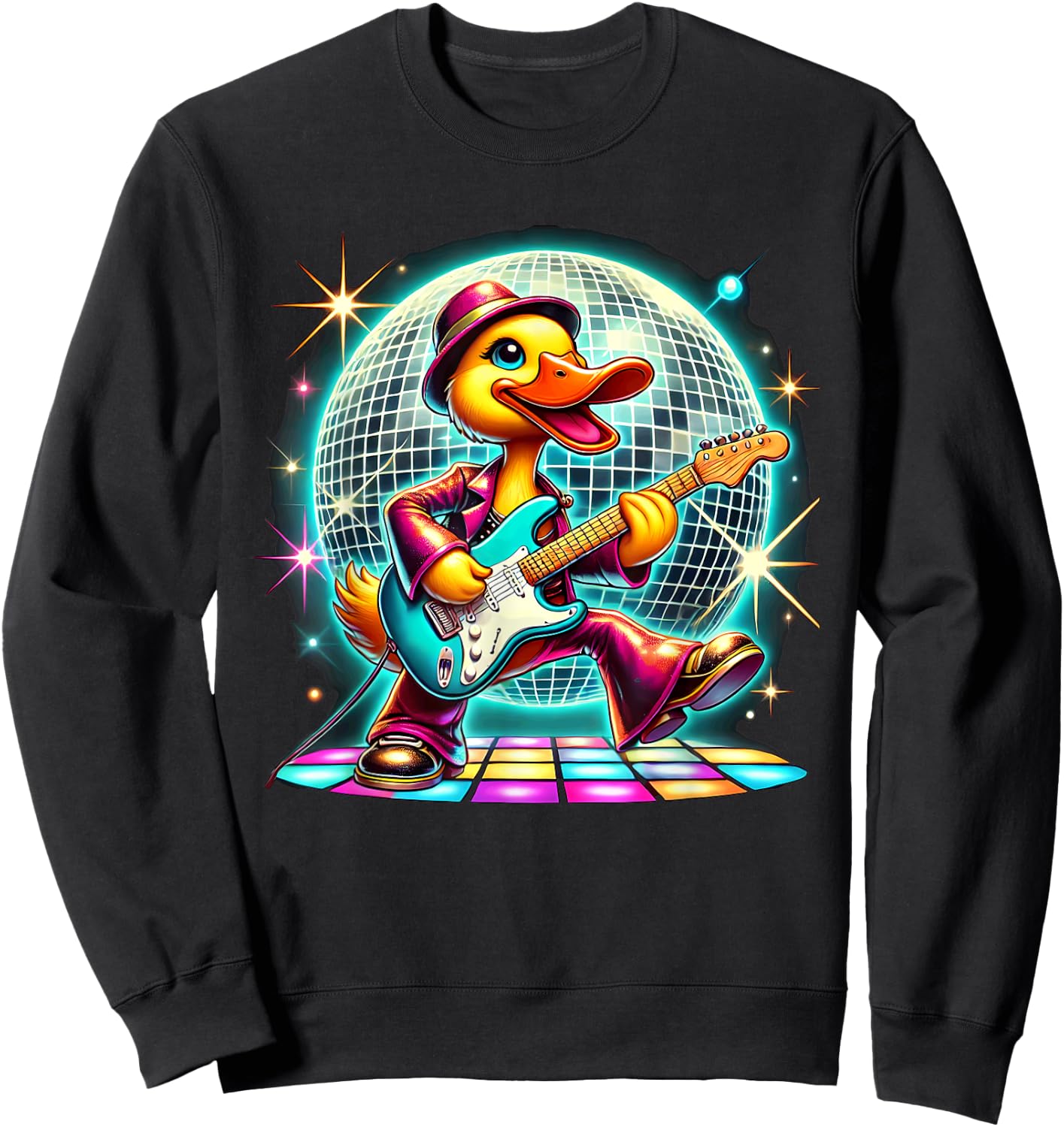 Aesthetic Duck Disco Dancer Sweatshirt - Sweatshirt | Black