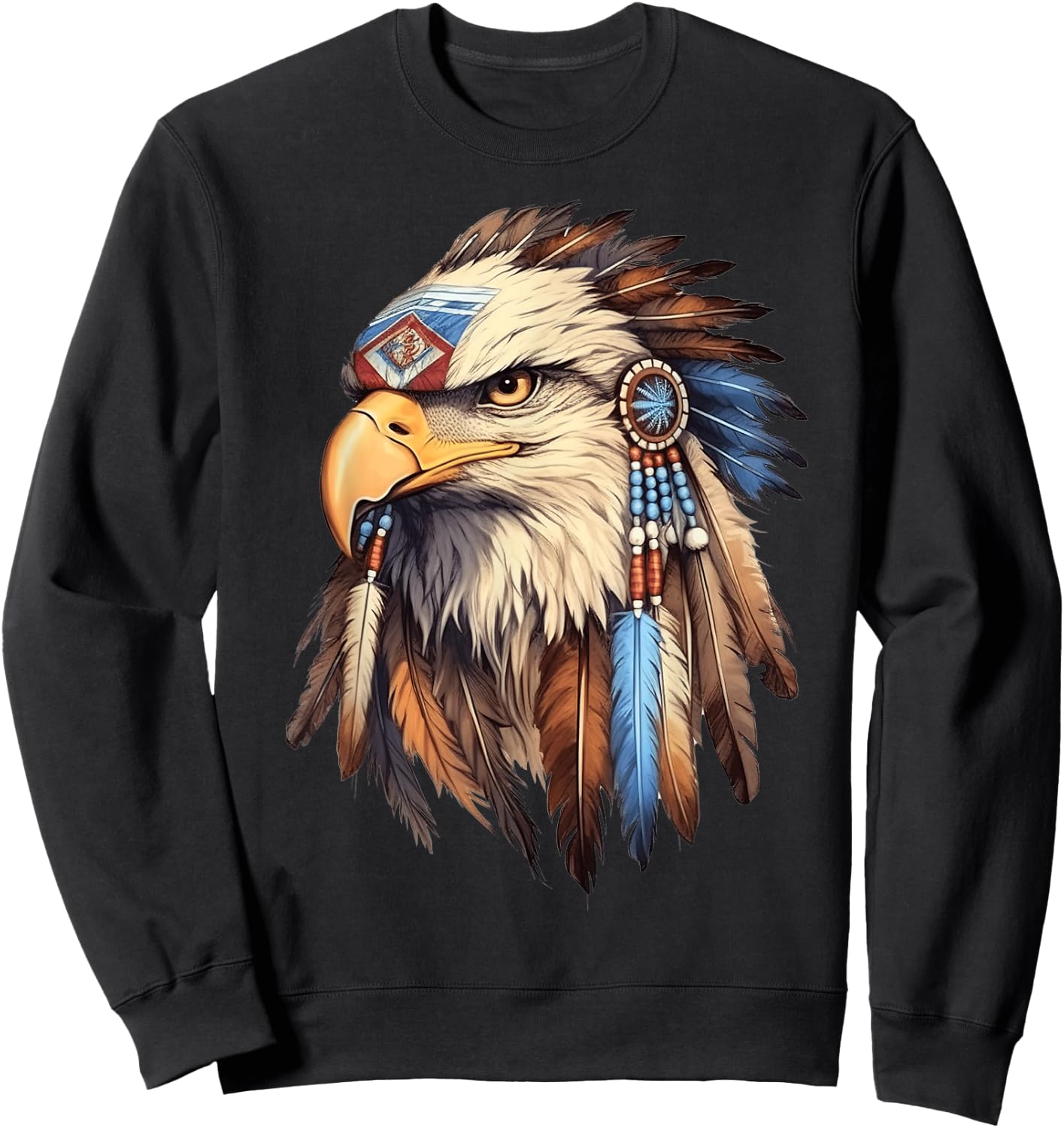 Native American Tribal Dream-Catcher Eagle Tribal Animal Art Sweatshirt - Sweatshirt | Black