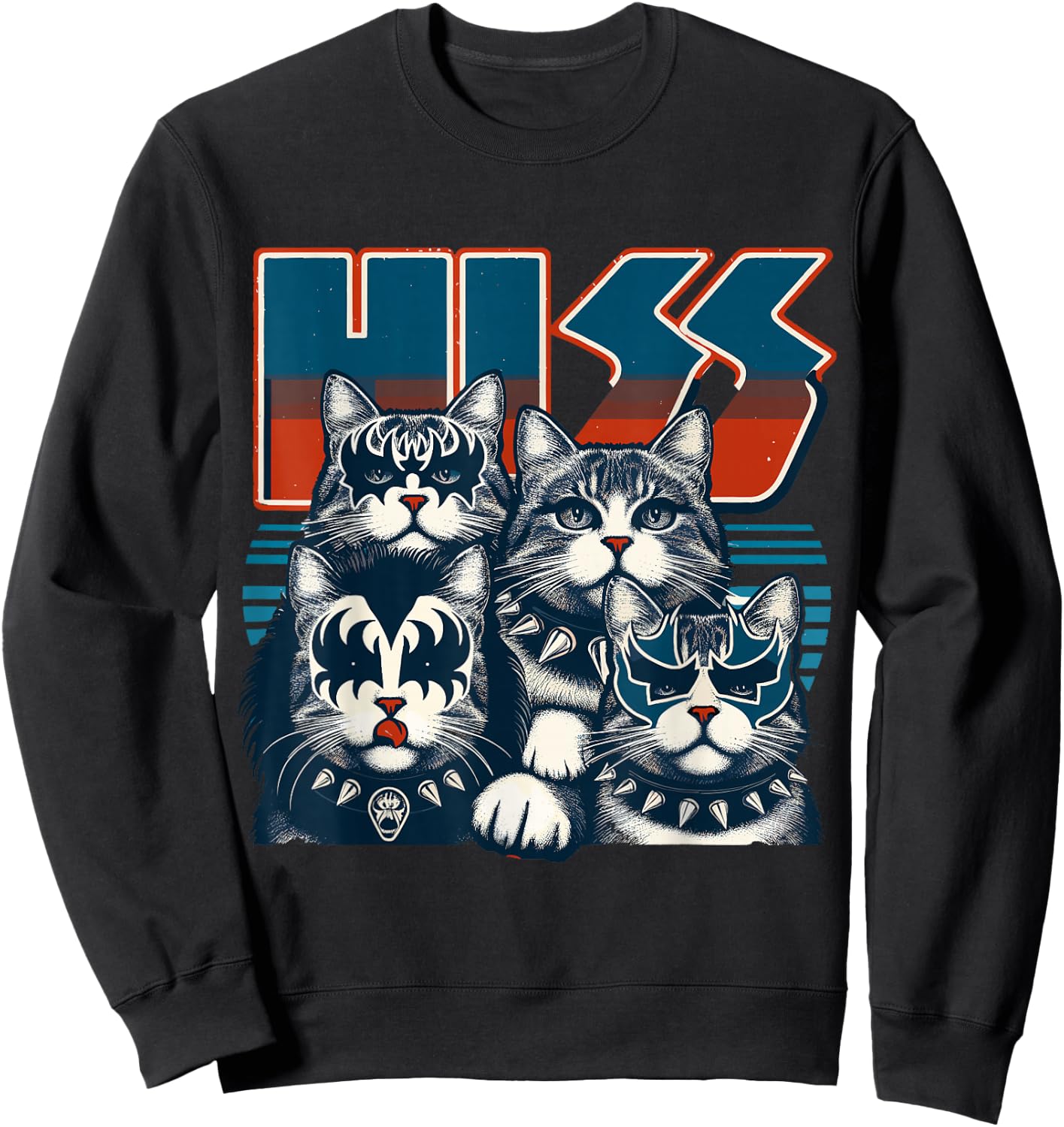 Cat Hiss, Funny Cat Lover, Cat Owner, Cat Humor Sweatshirt - Sweatshirt | Black