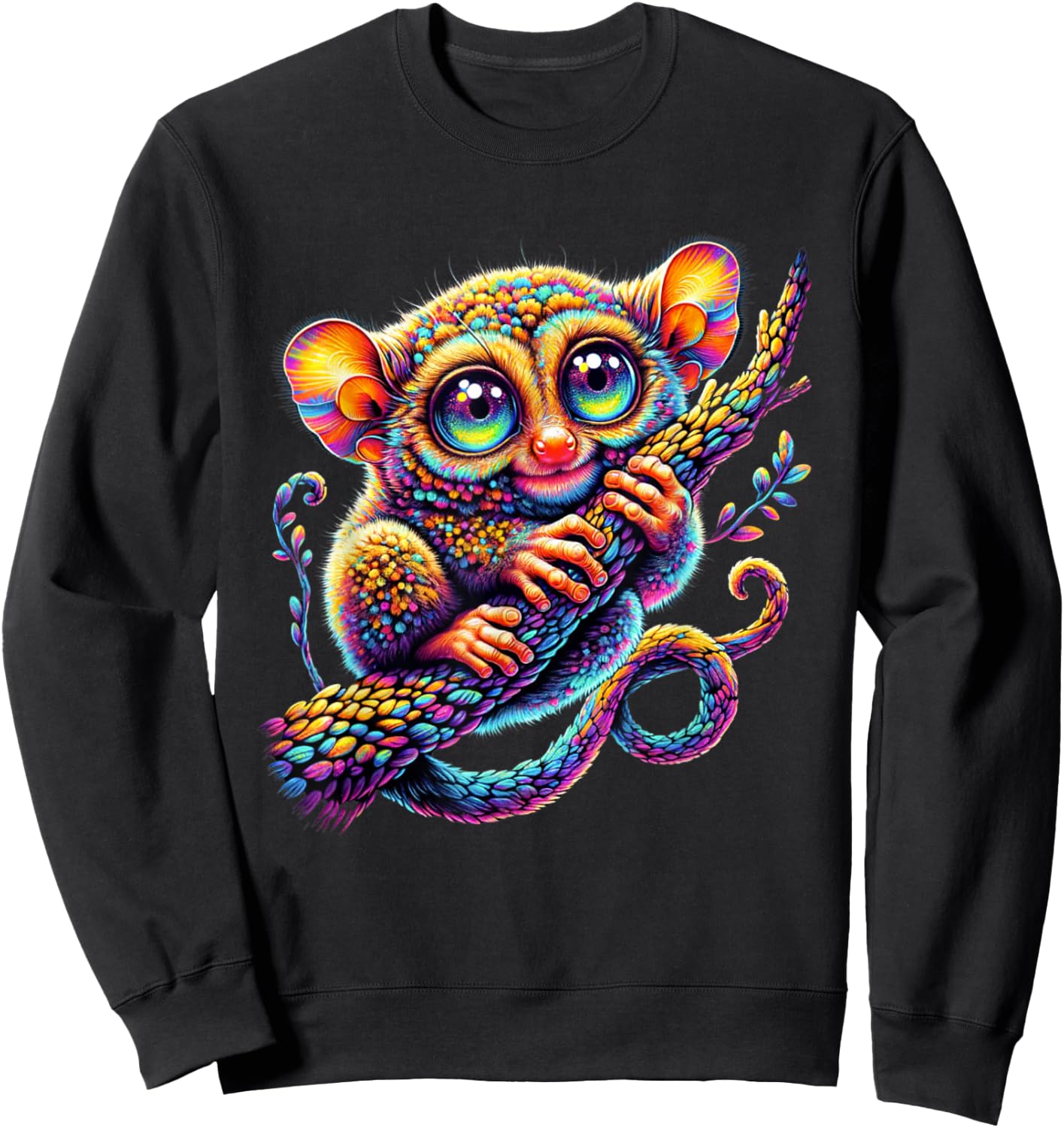 Cute Colorful Tarsier Art Phillippines Bohol Monkey Tarsier Sweatshirt - Sweatshirt | Black