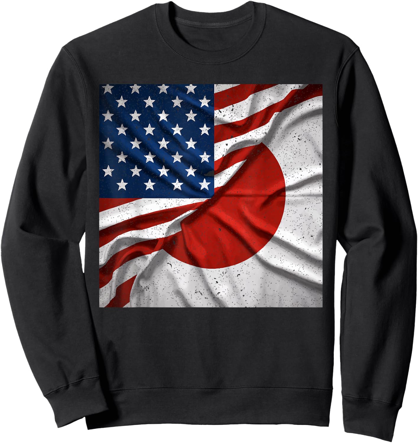 Half Japanese Half American USA Flag Japan America Sweatshirt - Sweatshirt | Black