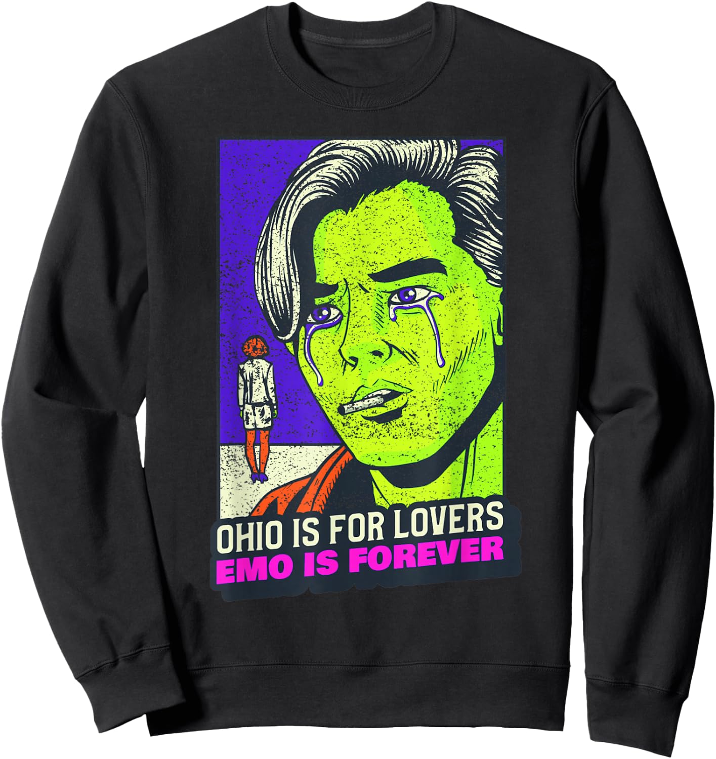 Cool Emo Rock Music Poster Art 2000's Band Concert Sweatshirt - Sweatshirt | Black