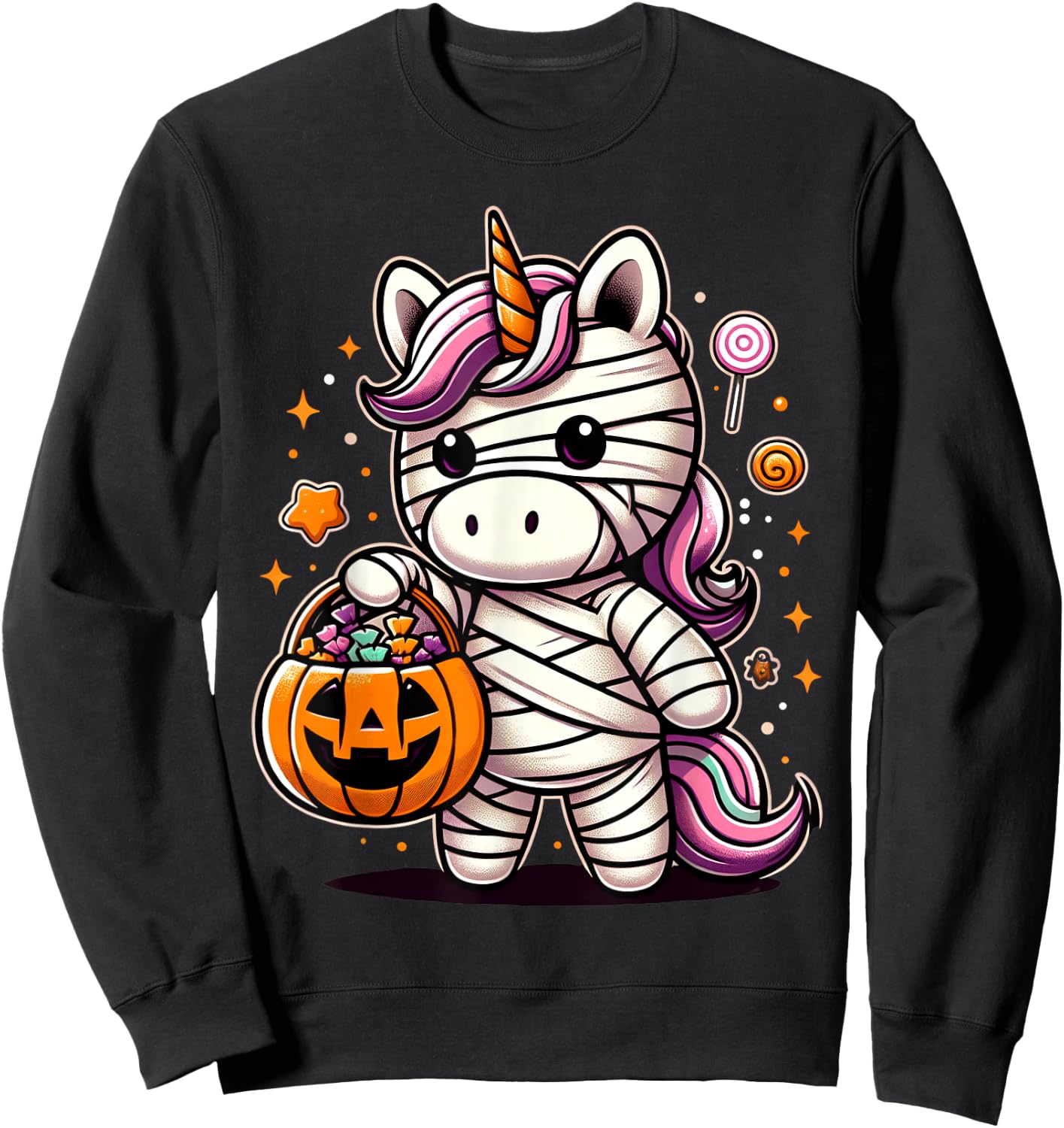 Cute Unicorn Halloween Costume Toddler Kids Boys & Girls Sweatshirt - Sweatshirt | Black