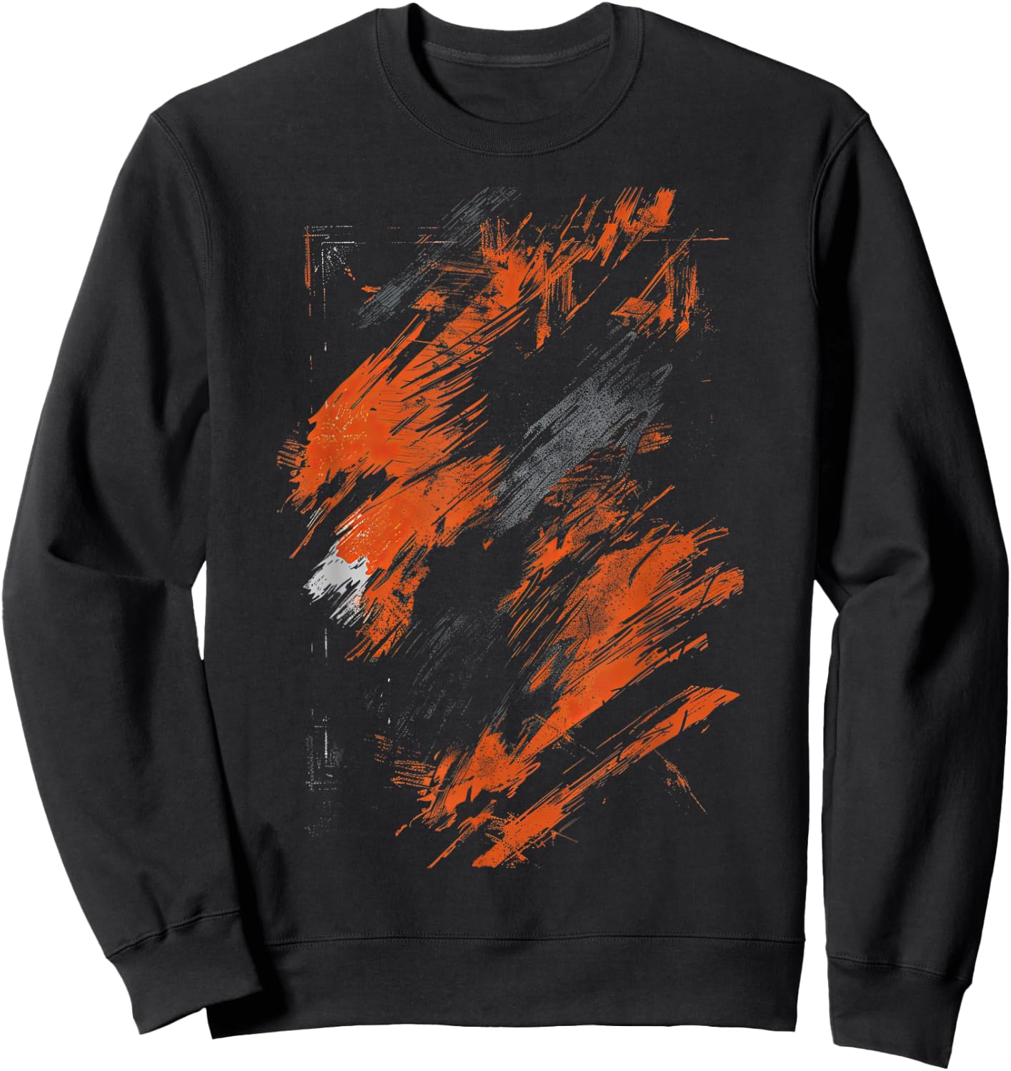 Orange and Black Dynamic Splatter Sweatshirt - Sweatshirt | Black