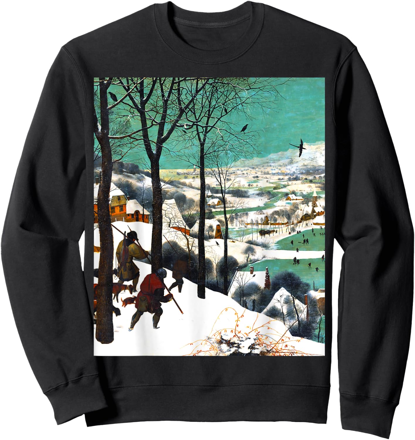 Hunters in the Snow Pieter Bruegel the Elder Renaissance Art Sweatshirt - Sweatshirt | Black