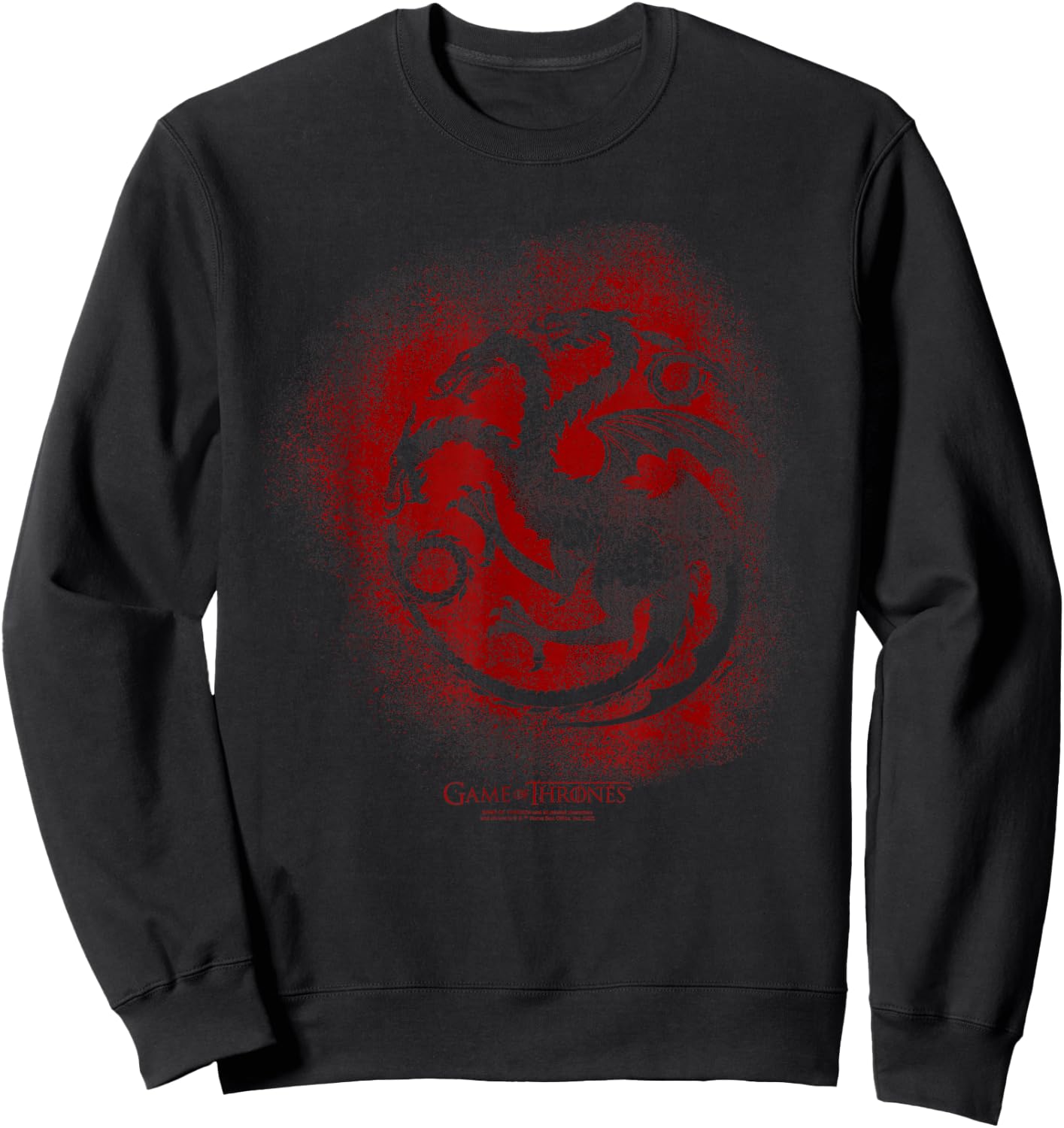 Game of Thrones Targaryen Sprayed Outline Sigil Sweatshirt - Sweatshirt | Black