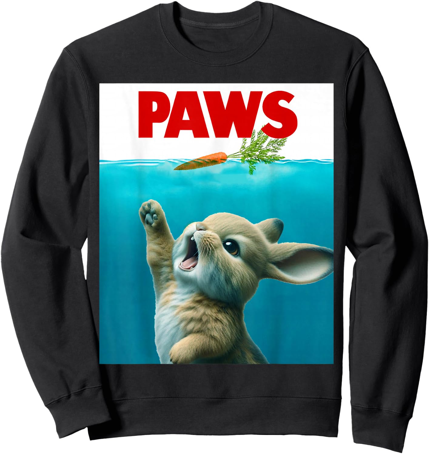 Paws Cute Bunny Sweatshirt - Sweatshirt | Black
