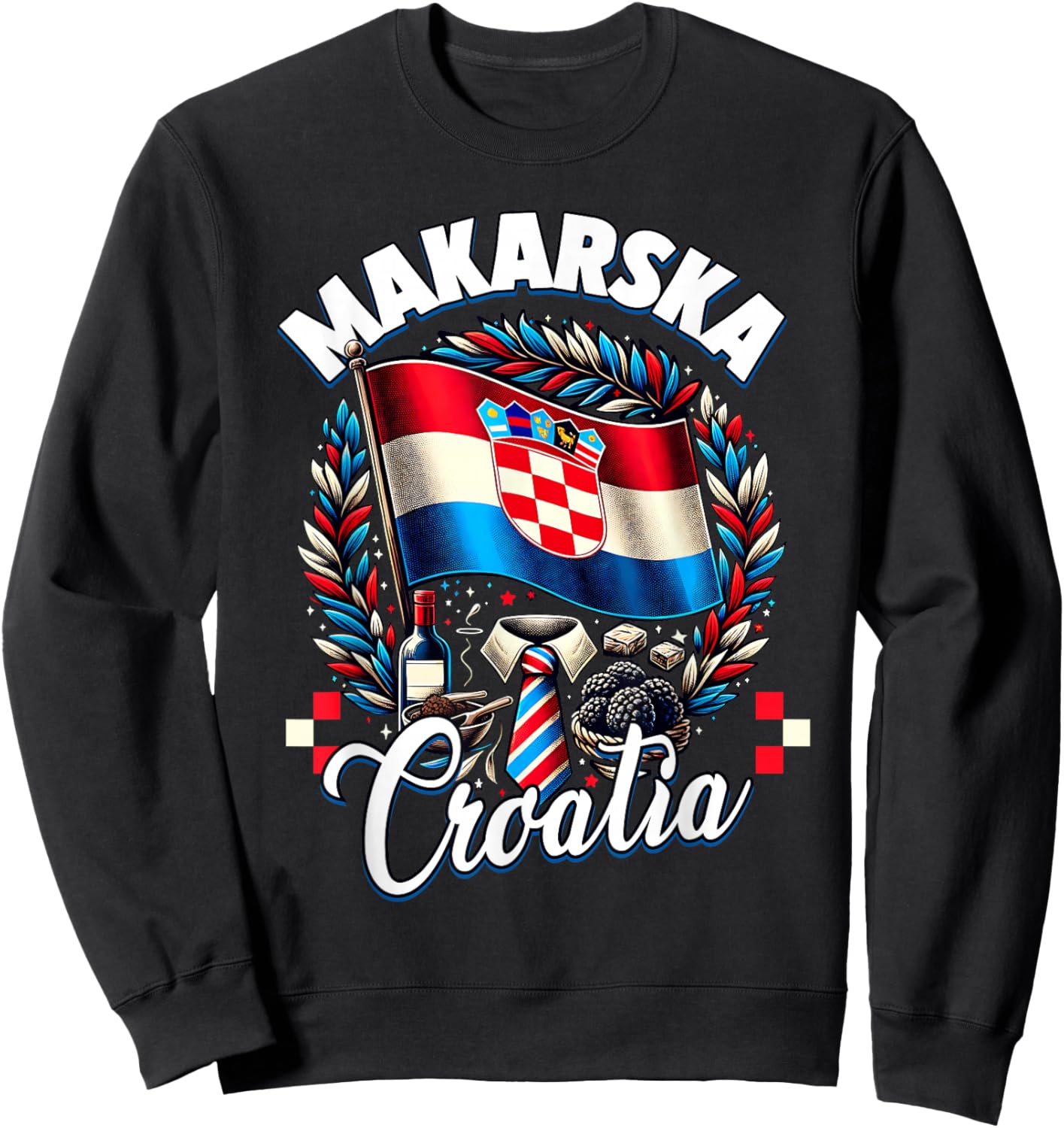Makarska Souvenir Croatia Travel Vacation Sweatshirt - Sweatshirt | Black