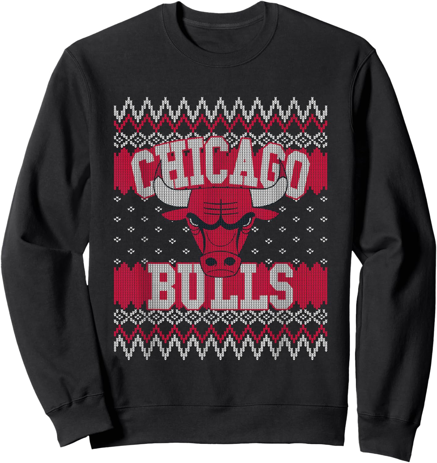 NBA Chicago Bulls Ugly Christmas Sweater Style Sweatshirt - Sweatshirt | Black