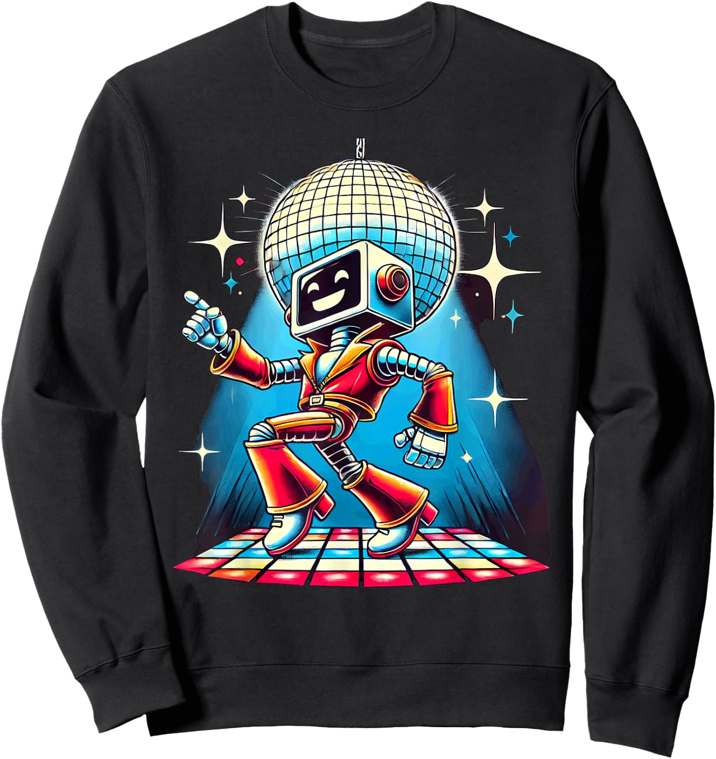 Aesthetic Robot Disco Sweatshirt - Sweatshirt | Black