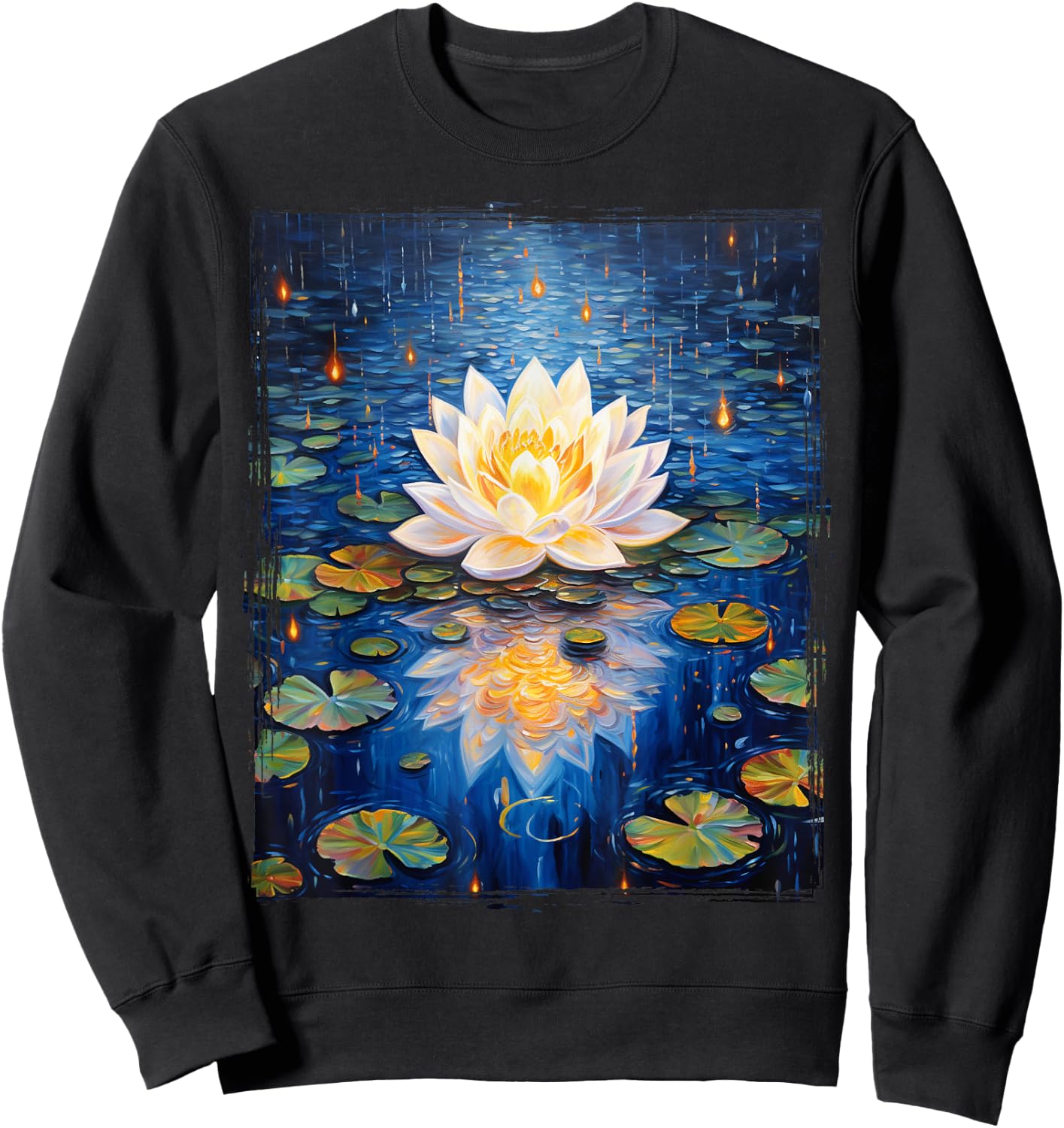 Vintage Lotus , Buddhist & Women Sweatshirt - Sweatshirt | Black