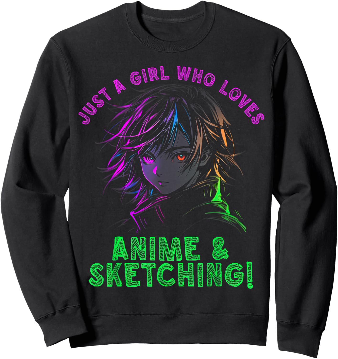 Just a girl who loves Anime and Sketching Manga Anime Lover Sweatshirt - Sweatshirt | Black