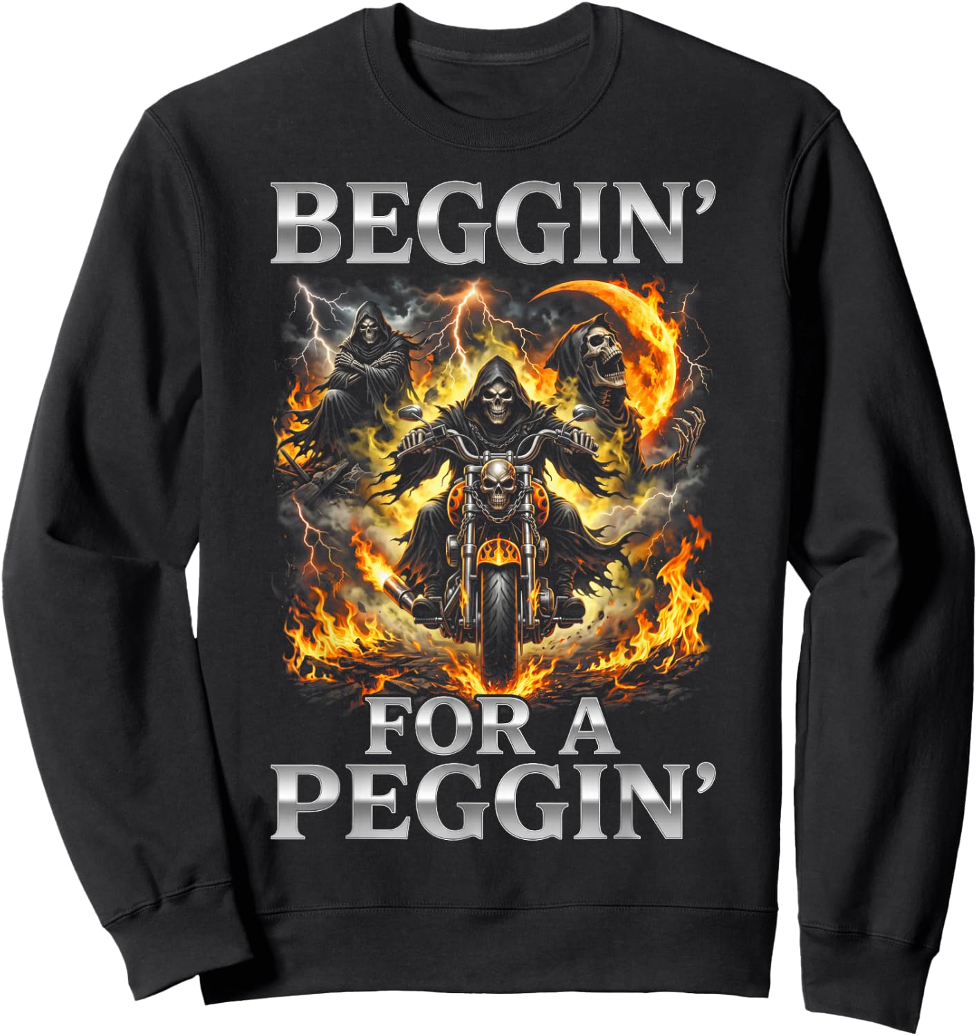 White Trash Party Attire Men Funny Beggin for A Peggin Sweatshirt - Sweatshirt | Black