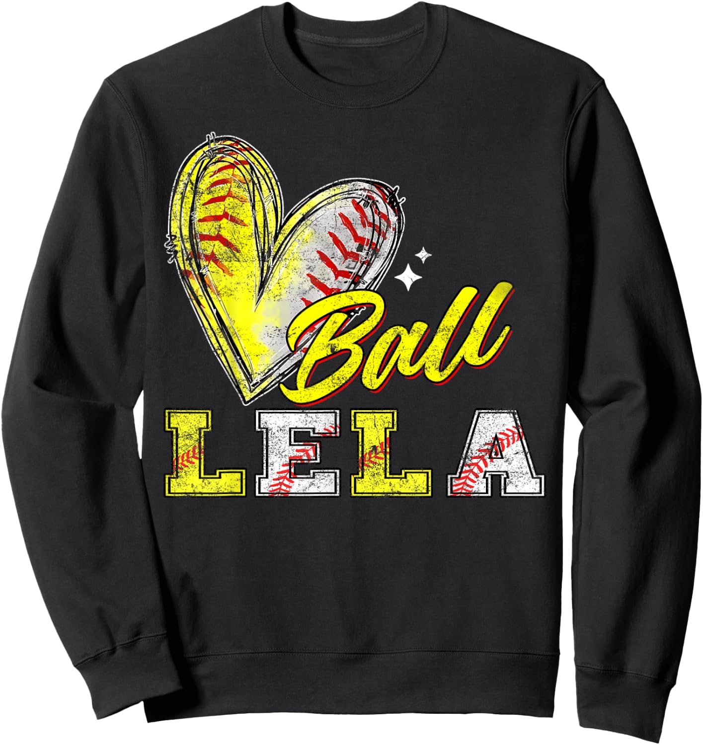 Funny Ball Lela Softball Baseball Lela Sweatshirt - Sweatshirt | Black