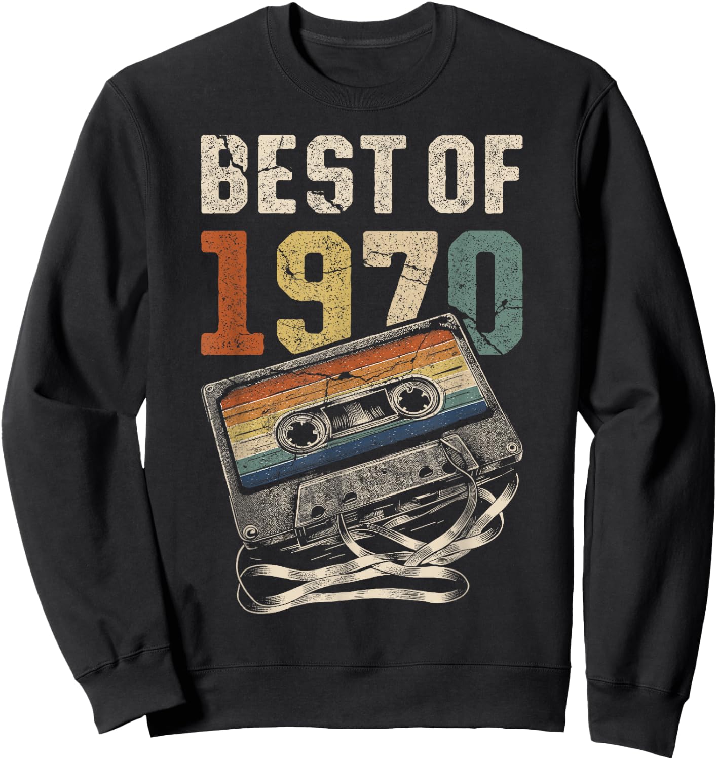Best of 1970 Cassette 56 Years Music Retro Birthday Sweatshirt - Sweatshirt | Black