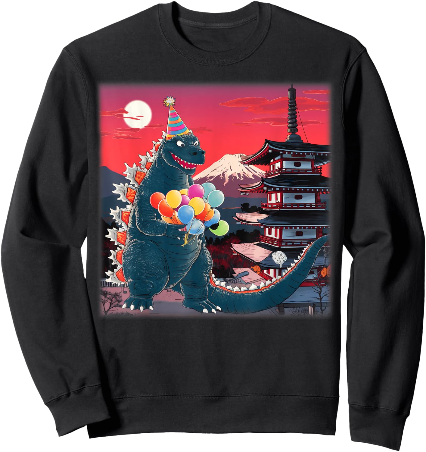 Kaiju Birthday Party Japan Monster Movie Bday Decorations Sweatshirt - Sweatshirt | Black