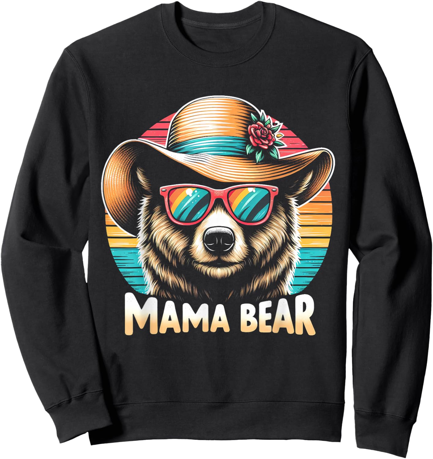 Mothers Day 2024 Mama Bear Shirt | Mothers Day Gift Sweatshirt - Sweatshirt | Black