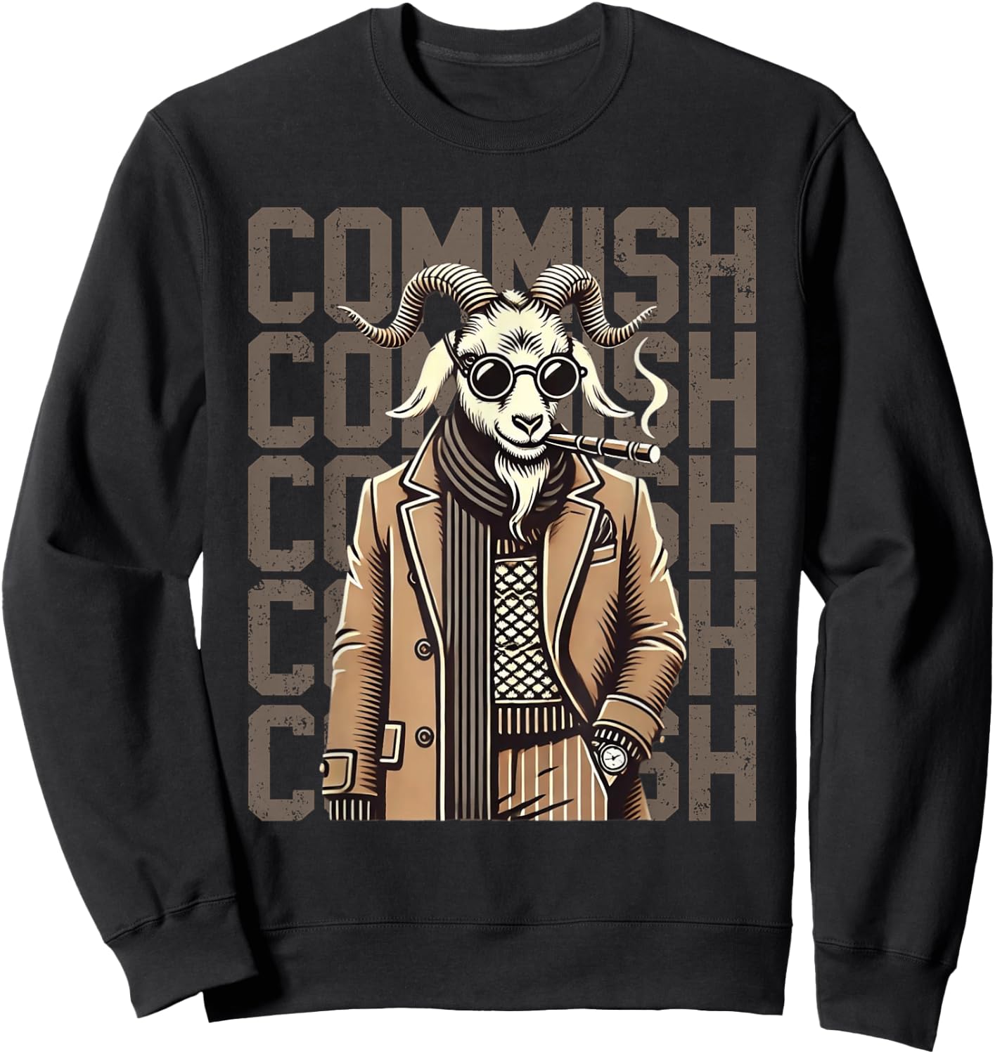 Fantasy Football Commissioner Funny Draft Goat Commish Sweatshirt - Sweatshirt | Black