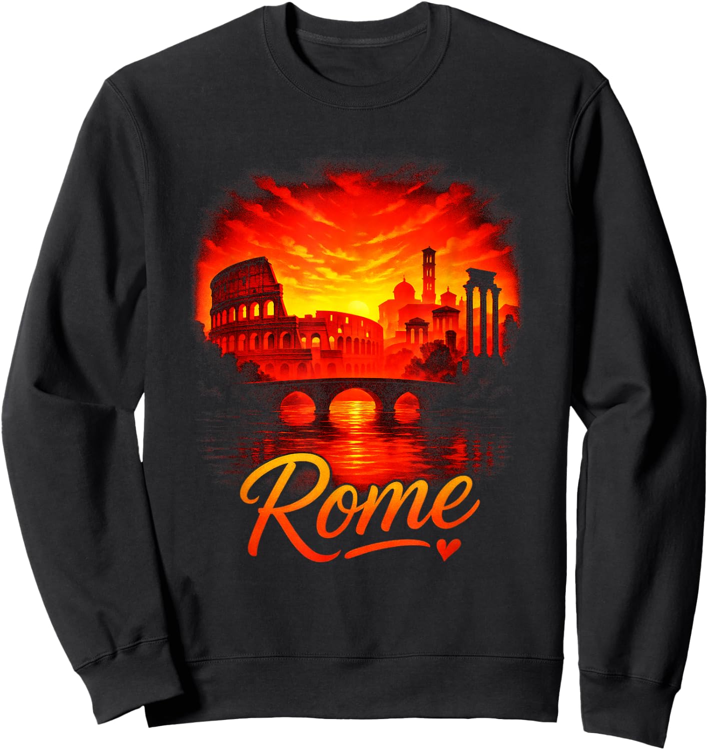 Rome - Vintage Italy Souvenir Travel Art Sweatshirt - Sweatshirt | Black